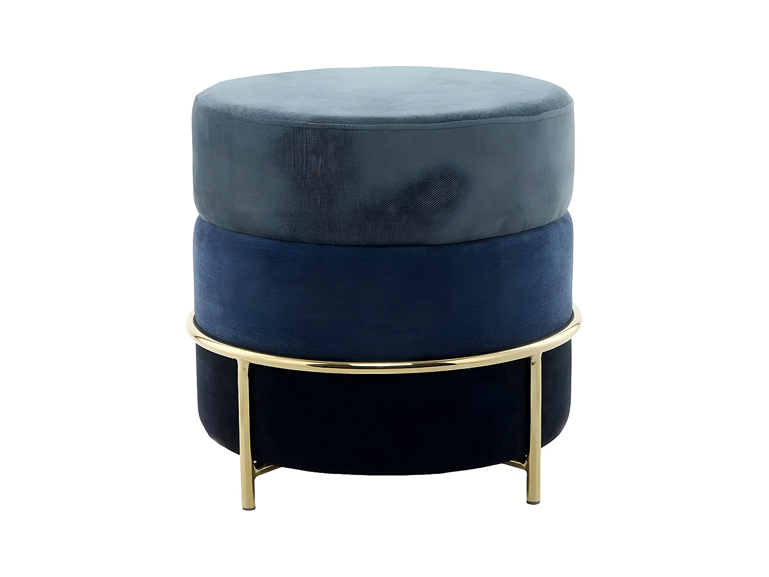 Pouf Design en Velours "Matilda" 48cm Bleu