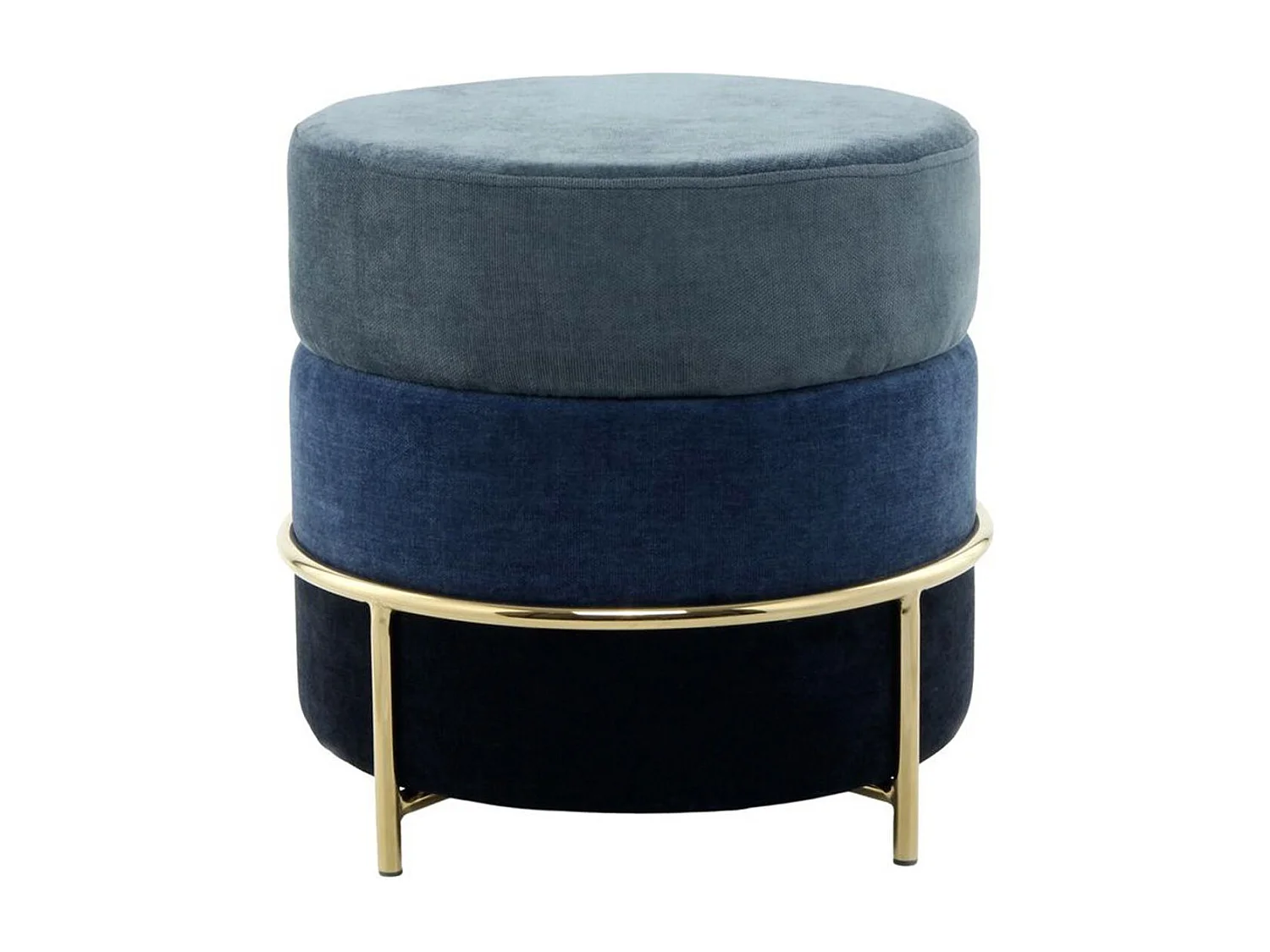 Pouf Design en Velours "Matilda" 48cm Bleu