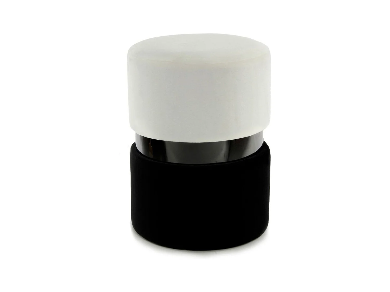 Pouf Rond Design "Gipsy" 46cm Crème & Noir