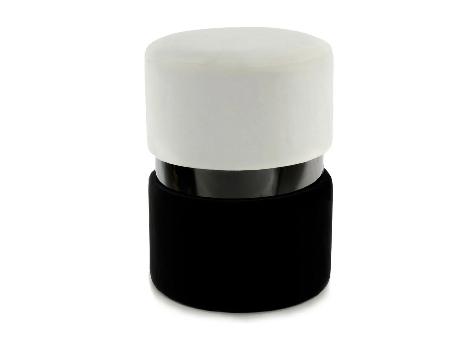 Pouf Rond Design "Gipsy" 46cm Crème & Noir