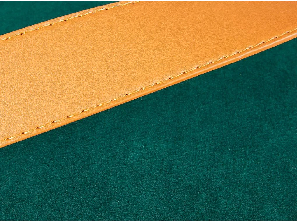 Pouf Coffre en Velours à Sangle "Yola" 45cm Vert