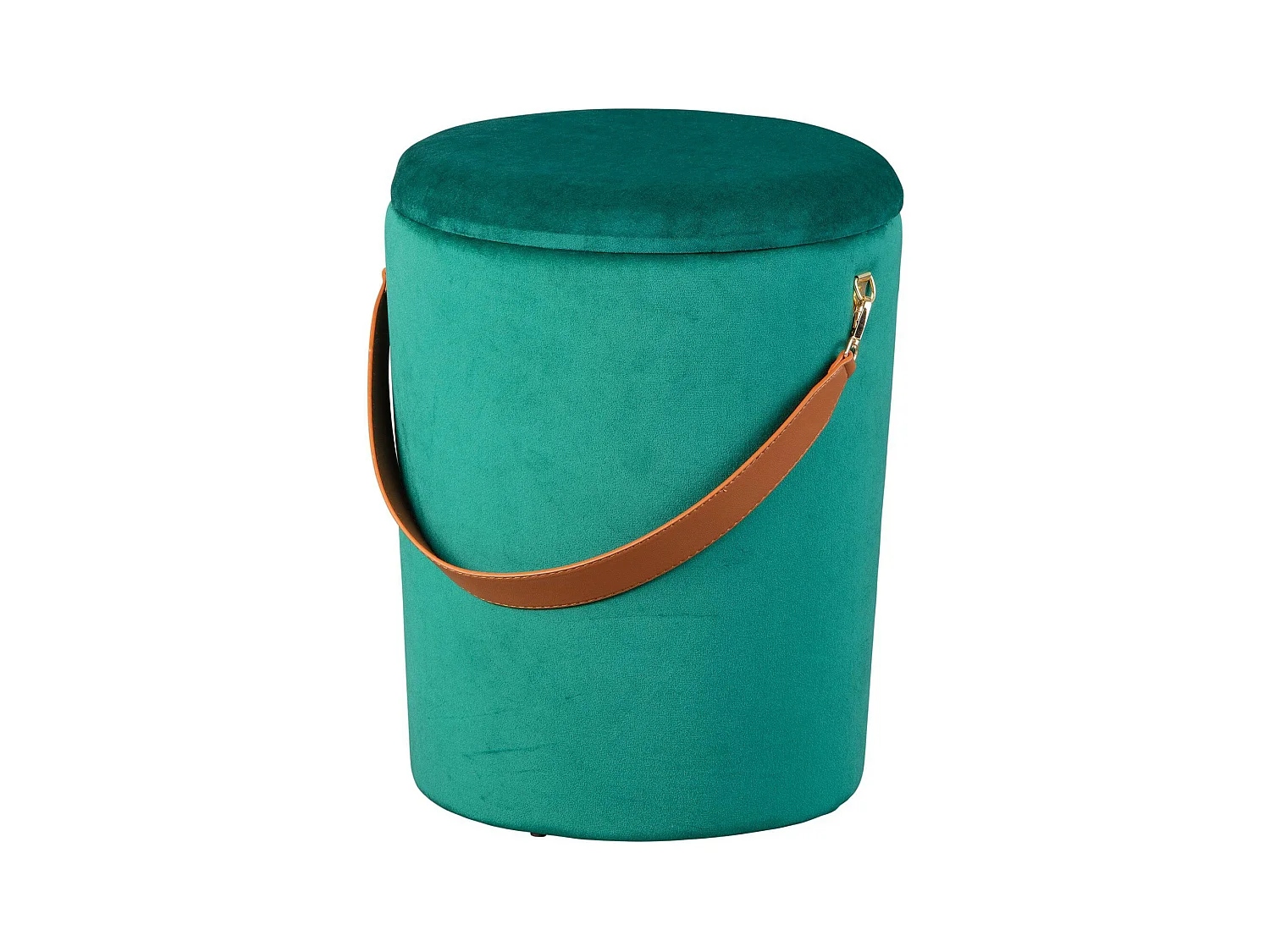 Pouf Coffre en Velours à Sangle "Yola" 45cm Vert