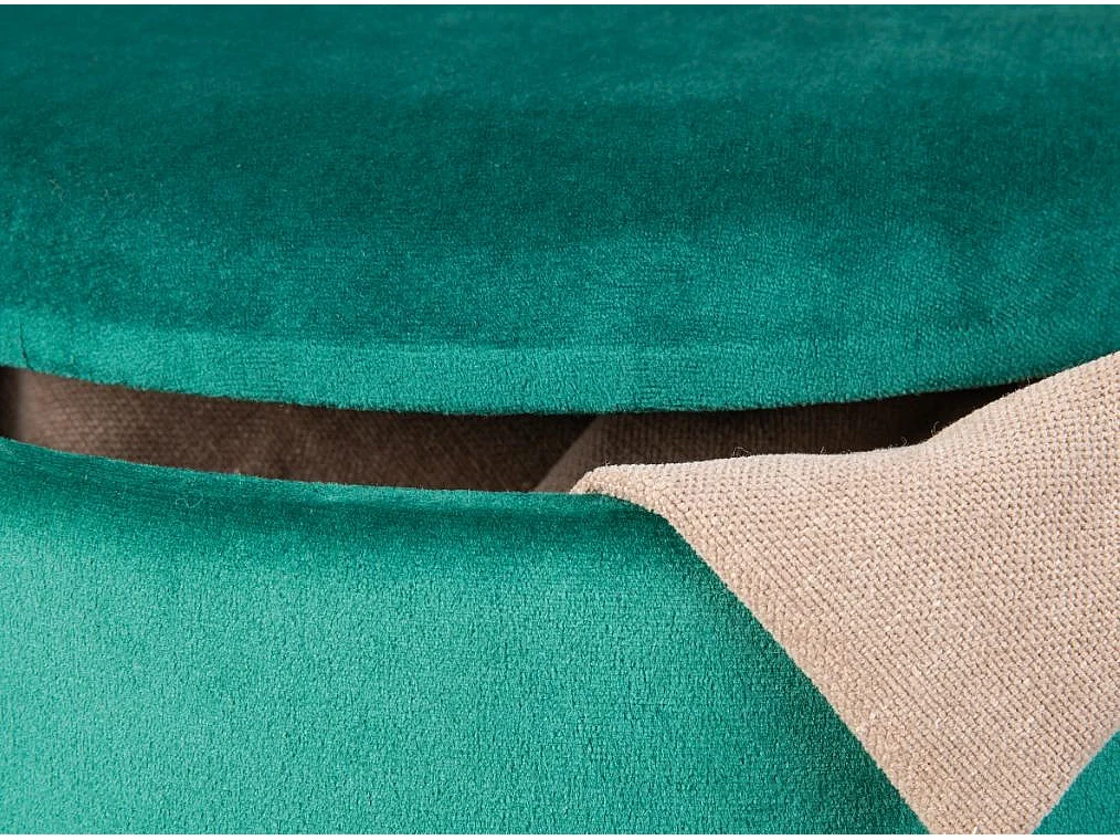 Pouf Coffre en Velours à Sangle "Yola" 45cm Vert