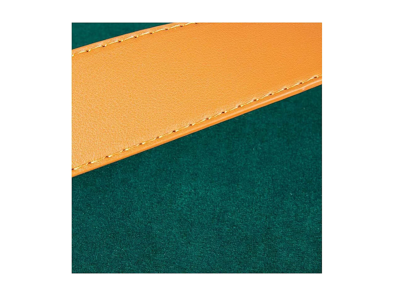 Pouf Coffre en Velours à Sangle "Yola" 45cm Vert