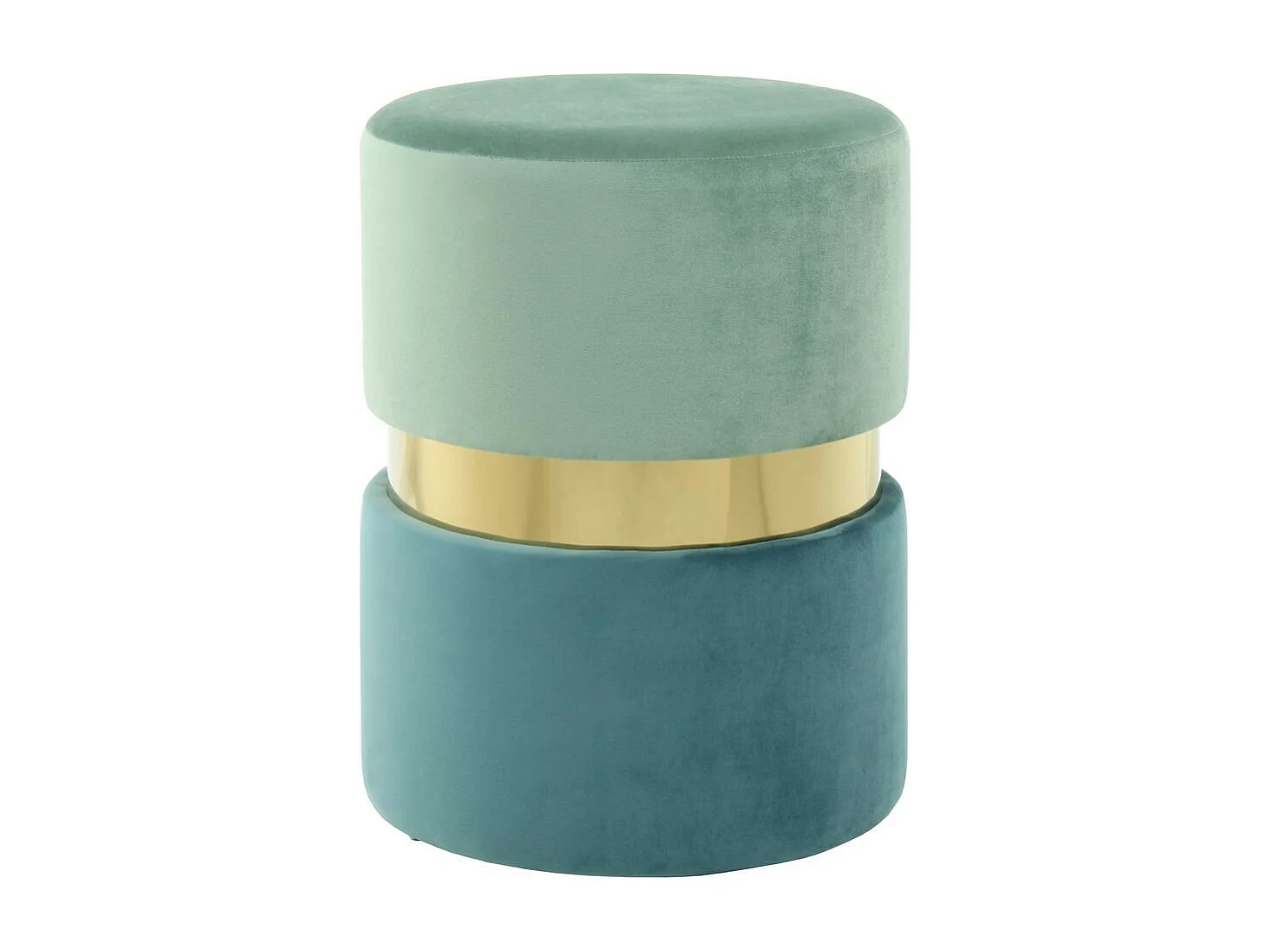 Pouf Rond Design "Gipsy" 46cm Menthe & Or