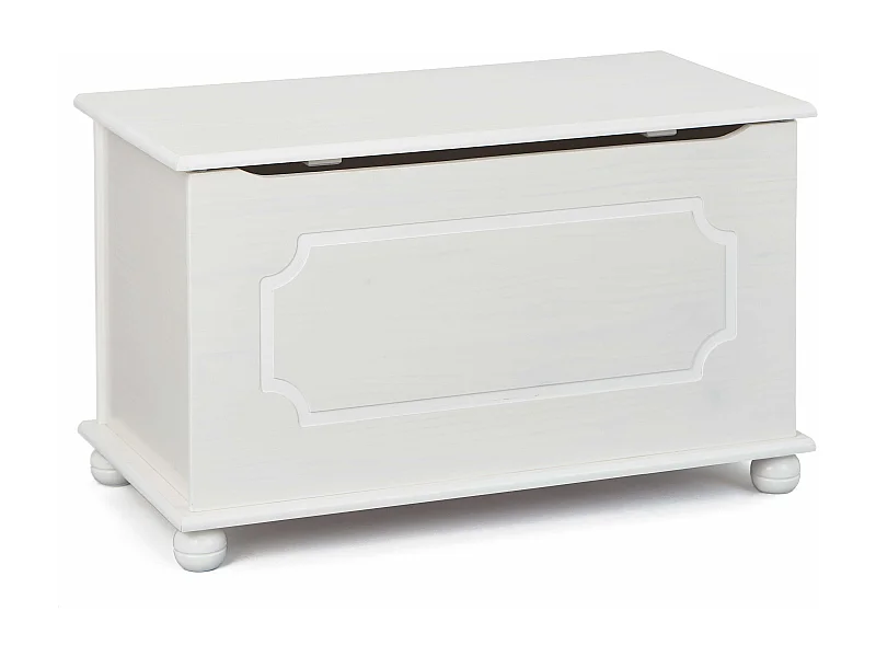 Coffre à Jouets en Bois Massif "Emaz" 53cm Blanc