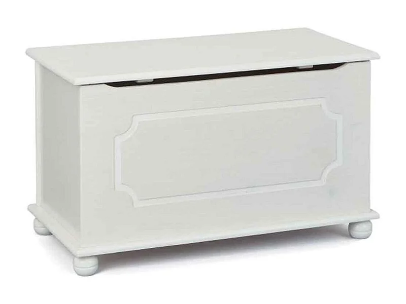 Coffre à Jouets en Bois Massif "Emaz" 53cm Blanc