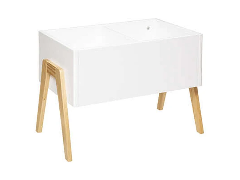 Coffre de Rangement Enfant "Ouvert" 53cm Blanc