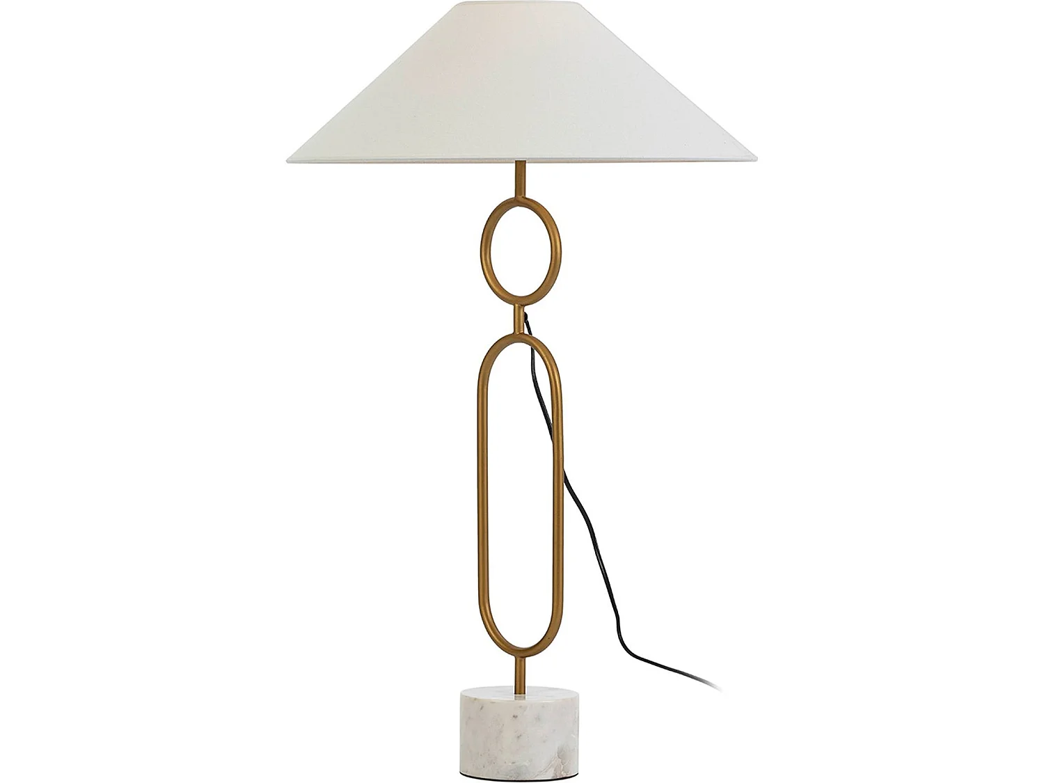 Lampe de Table Marbre/Métal Blanc/Doré