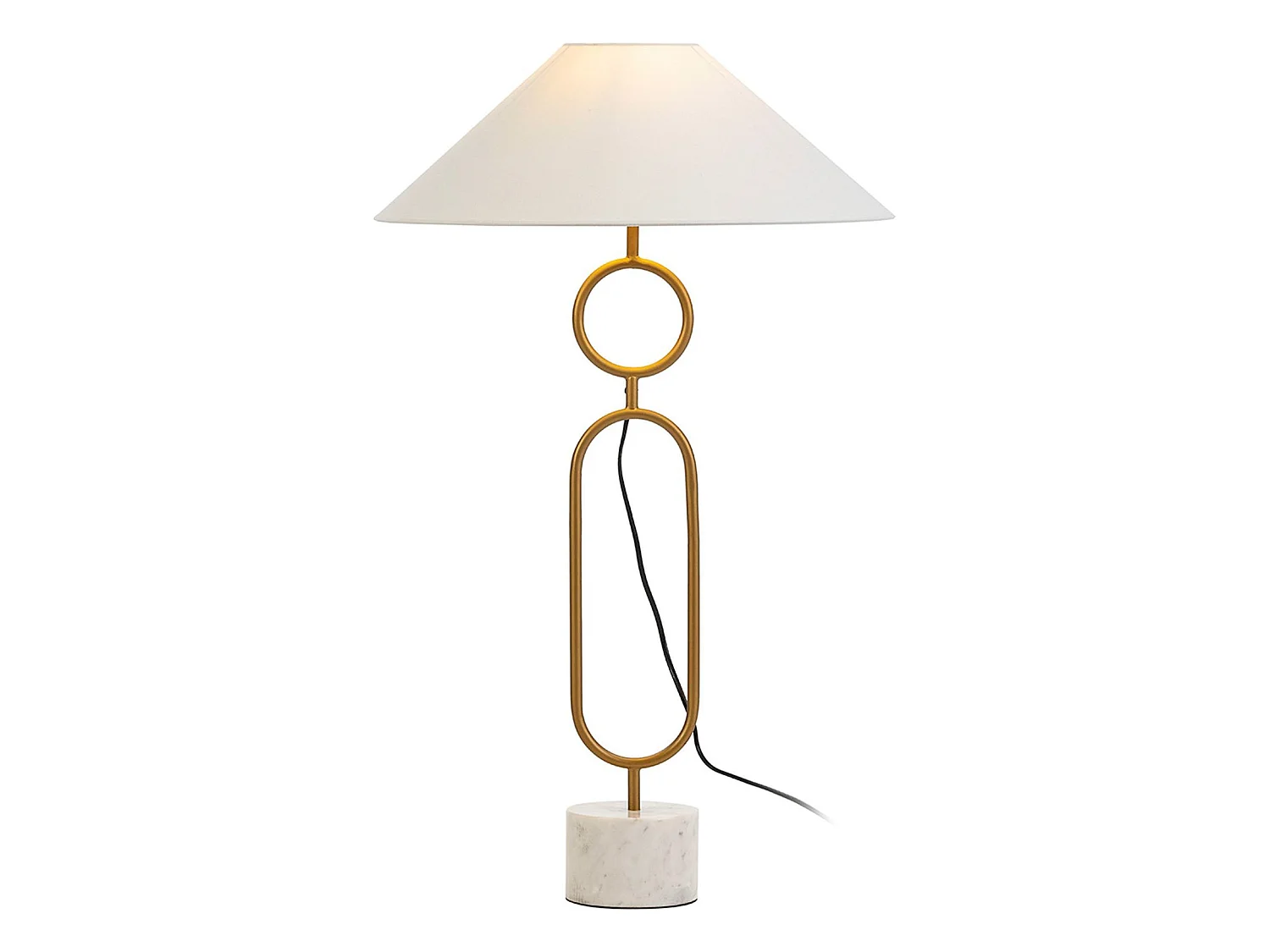 Lampe de Table Marbre/Métal Blanc/Doré