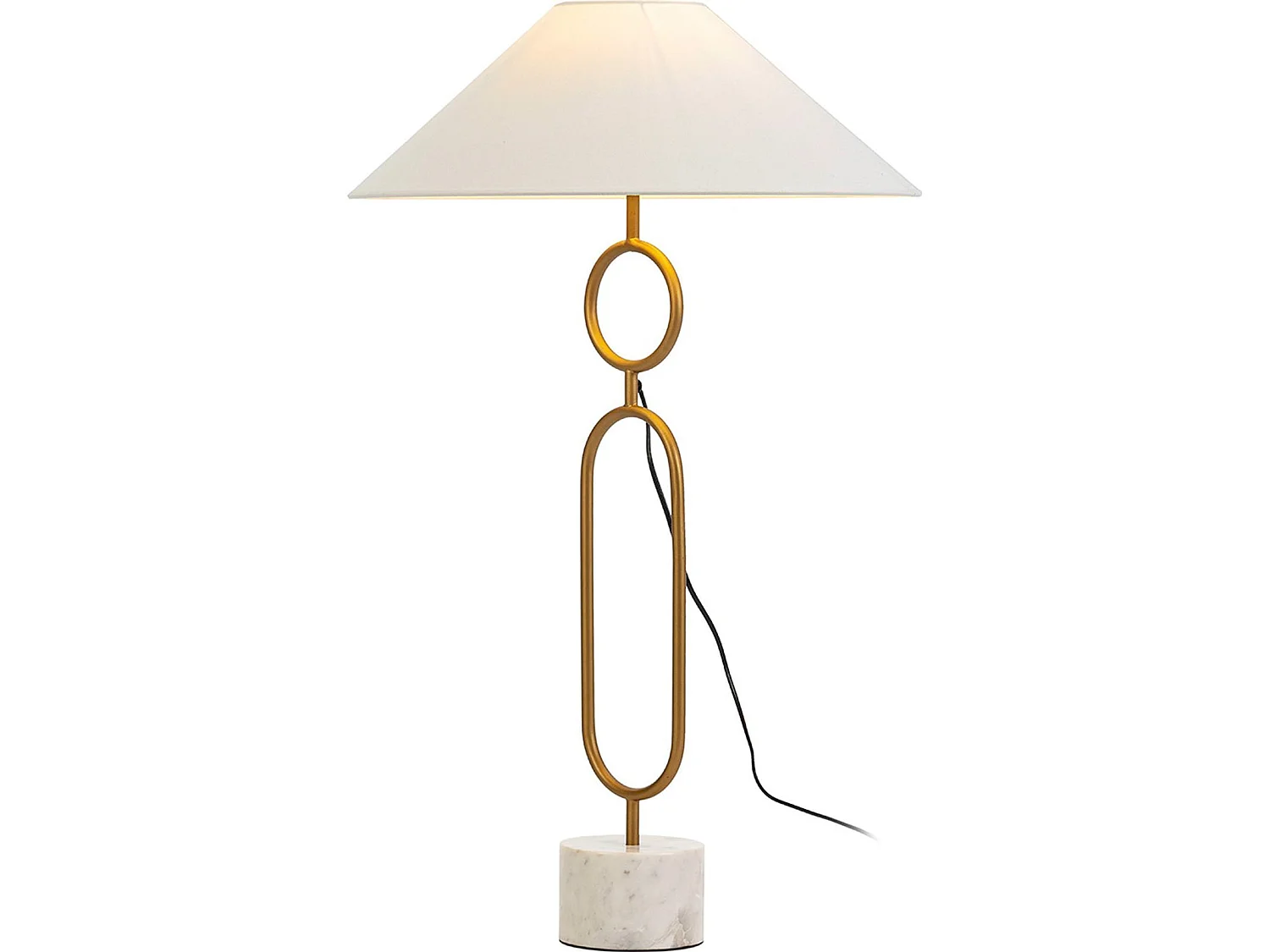 Lampe de Table Marbre/Métal Blanc/Doré