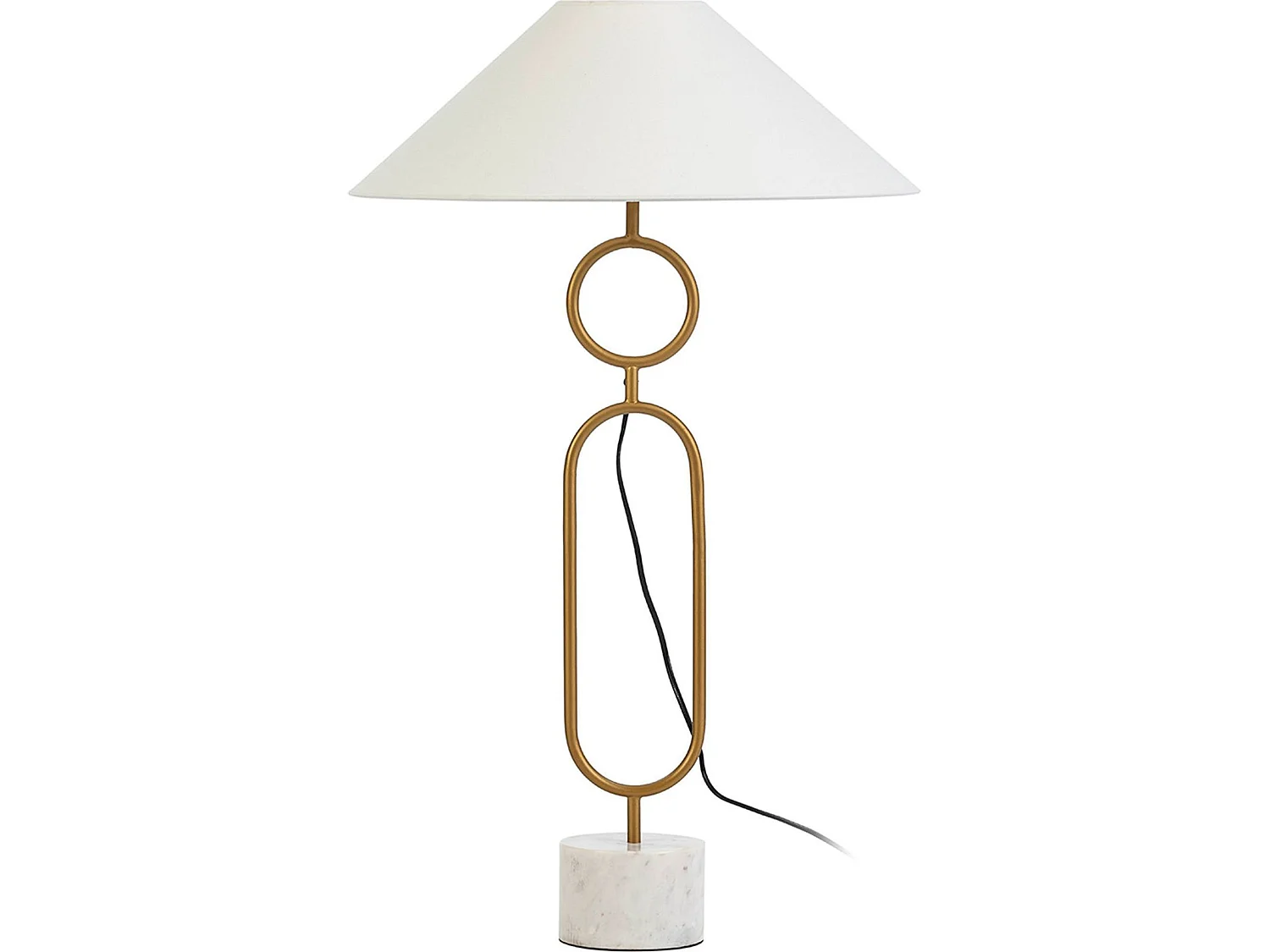 Lampe de Table Marbre/Métal Blanc/Doré