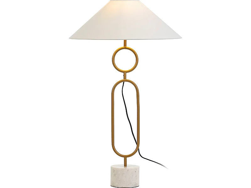 Lampe de Table Marbre/Métal Blanc/Doré