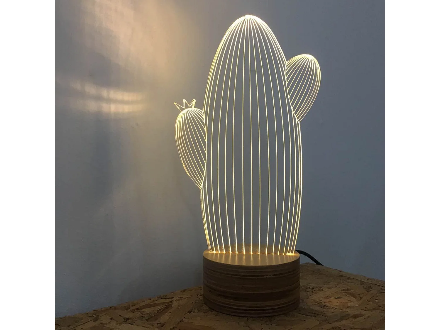 Lampe bulbing cactus 3d à lumières led
