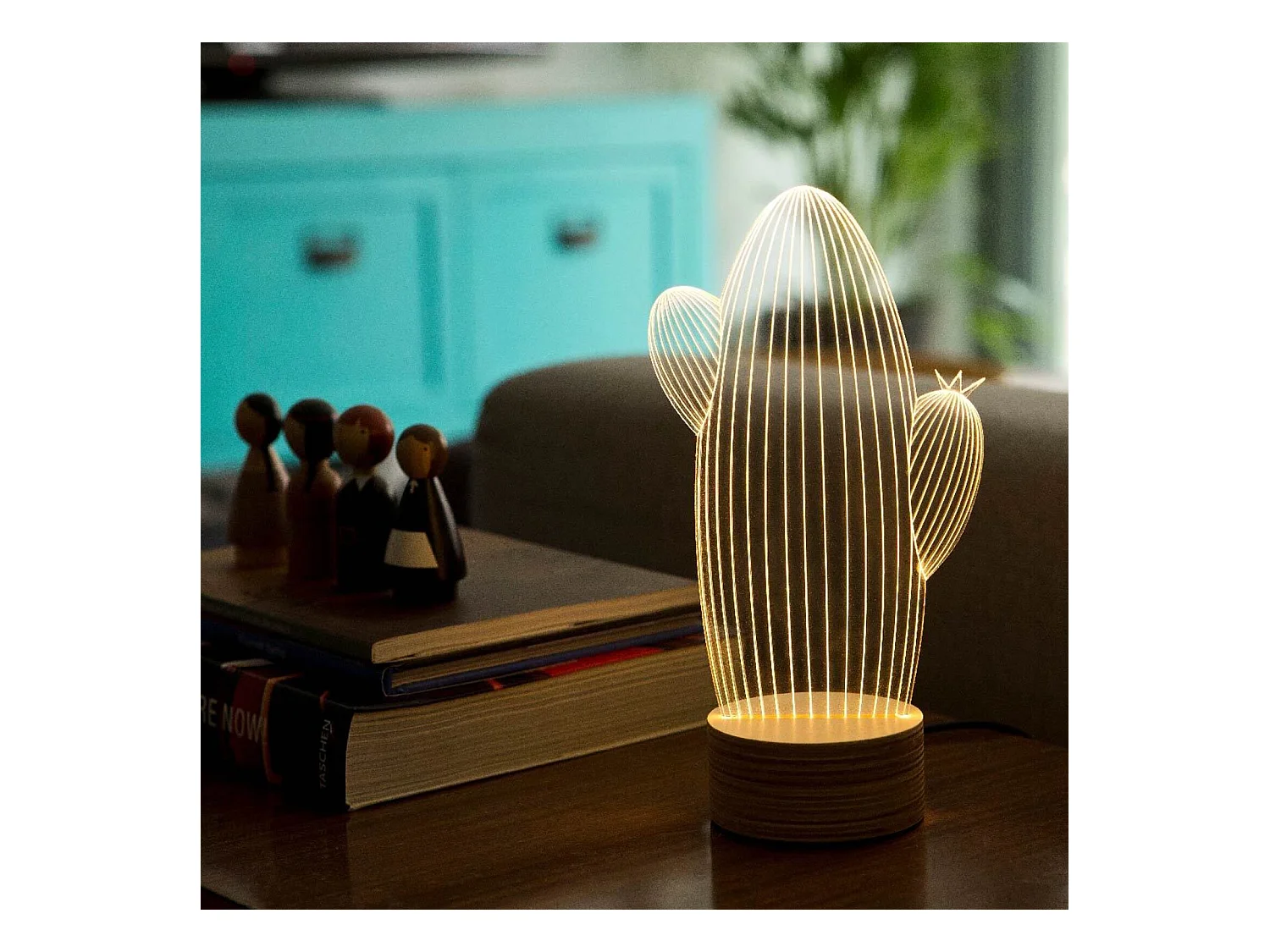 Lampe bulbing cactus 3d à lumières led