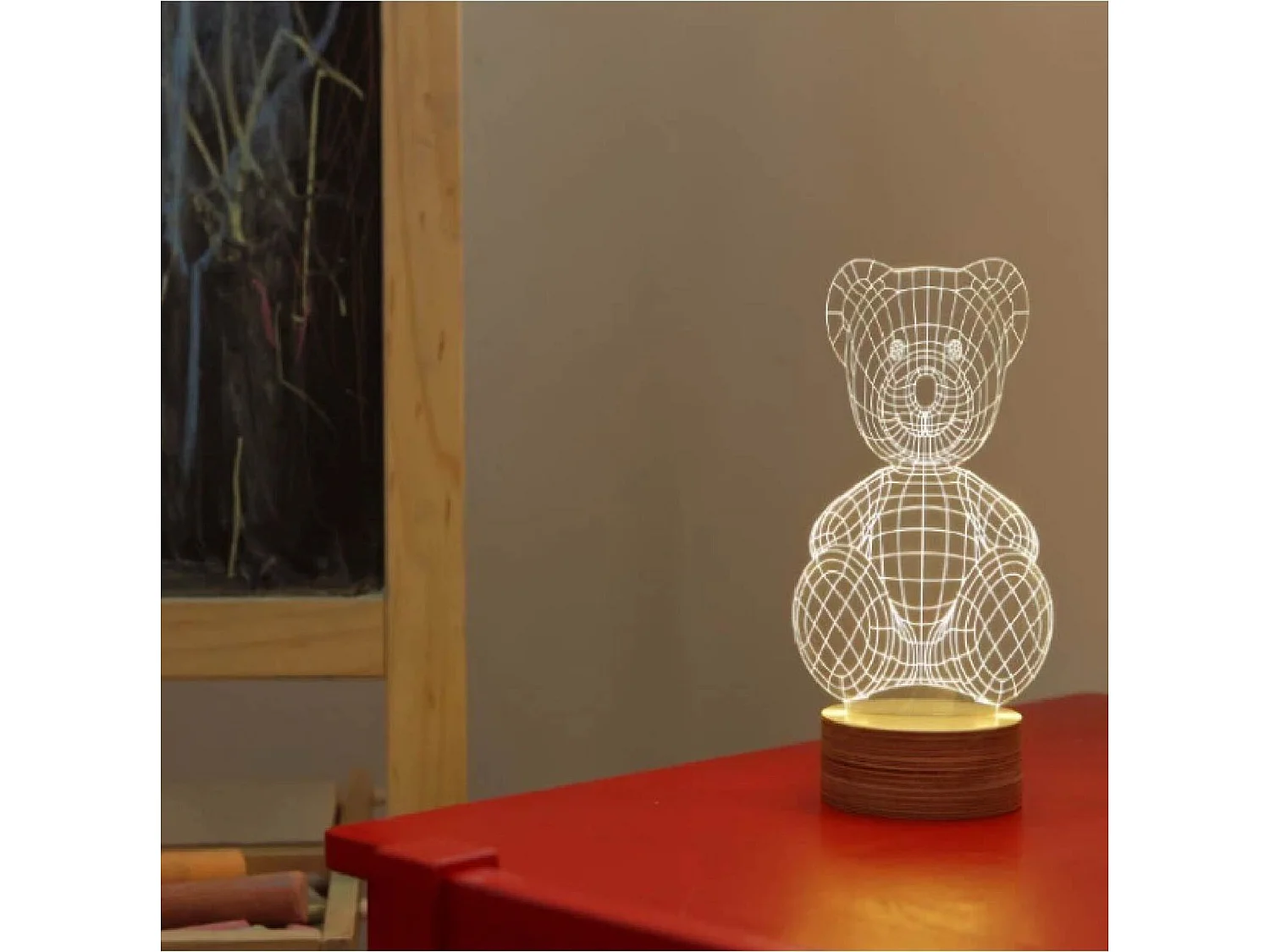 Lampe bulbing teddy bear tridimensionnelle lumières led
