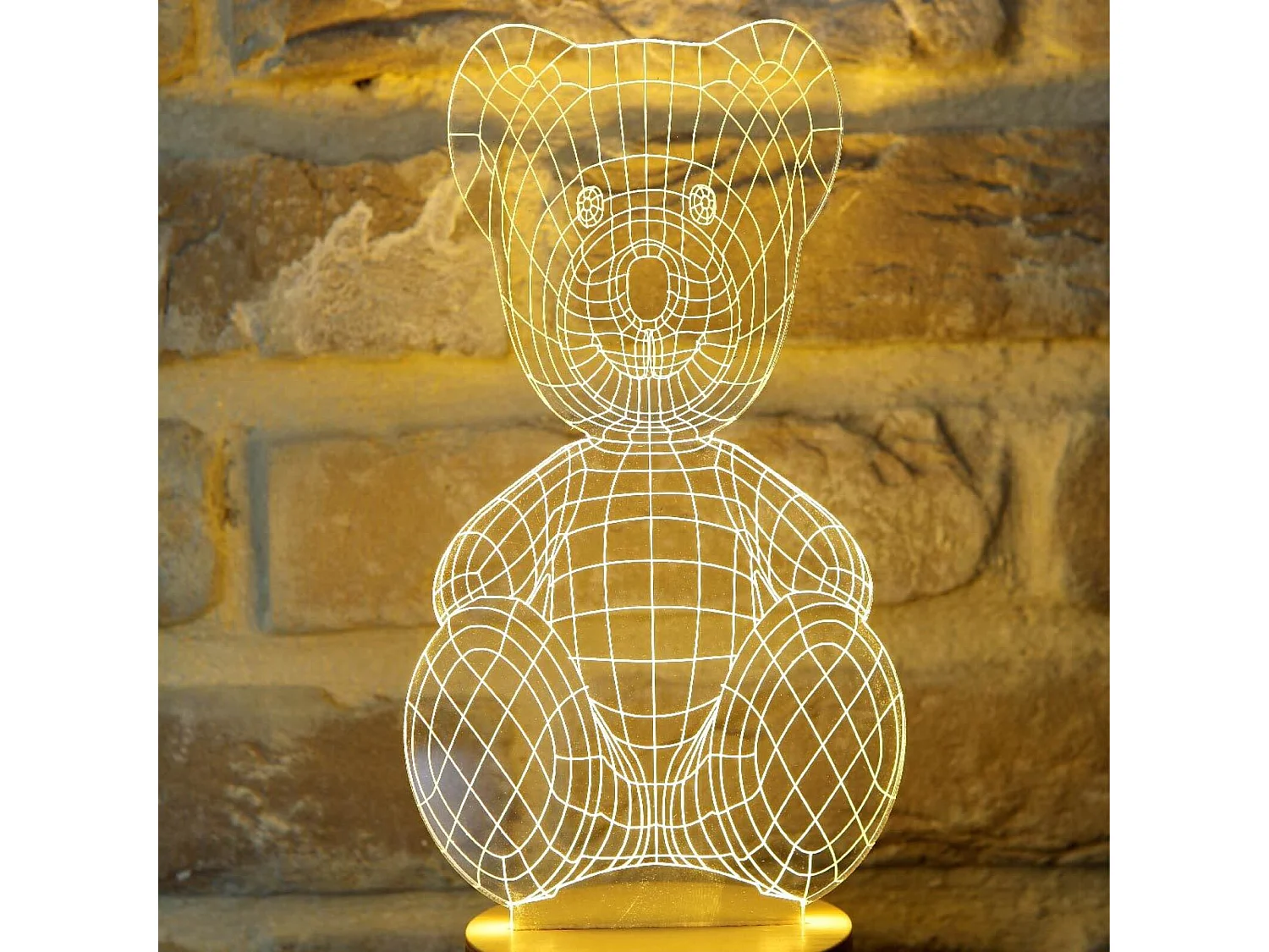 Lampe bulbing teddy bear tridimensionnelle lumières led