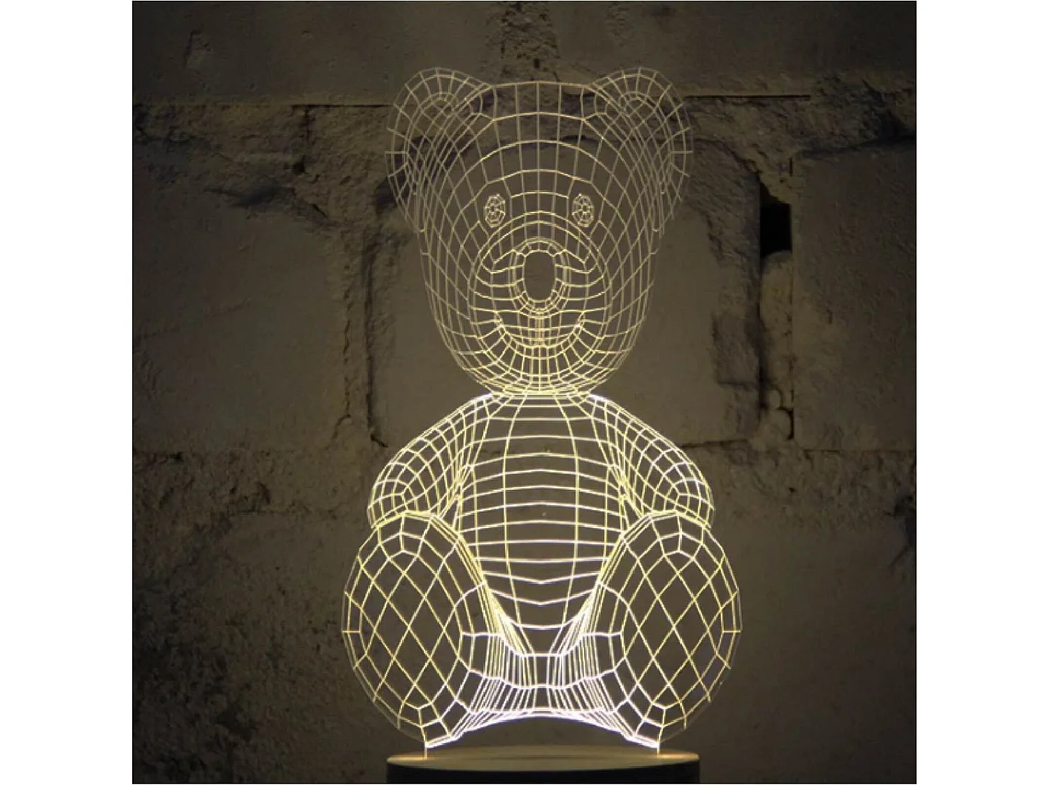 Lampe bulbing teddy bear tridimensionnelle lumières led