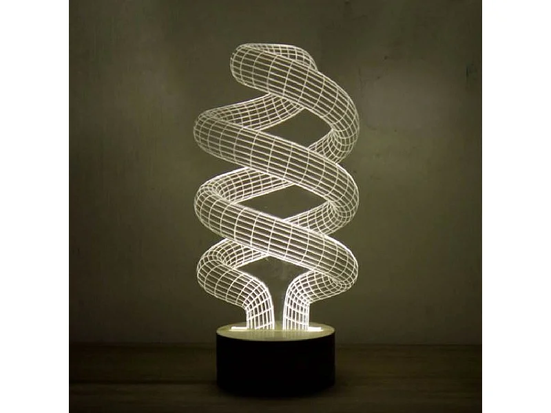 Lampe bulbing spiral 3d lumière led
