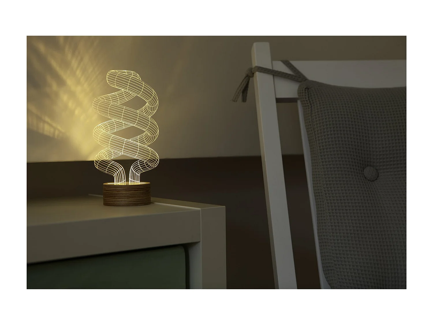 Lampe bulbing spiral 3d lumière led