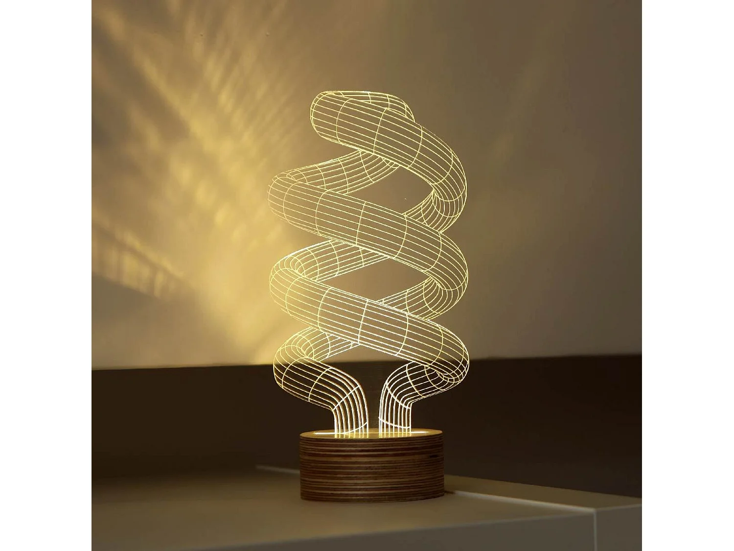 Lampe bulbing spiral 3d lumière led