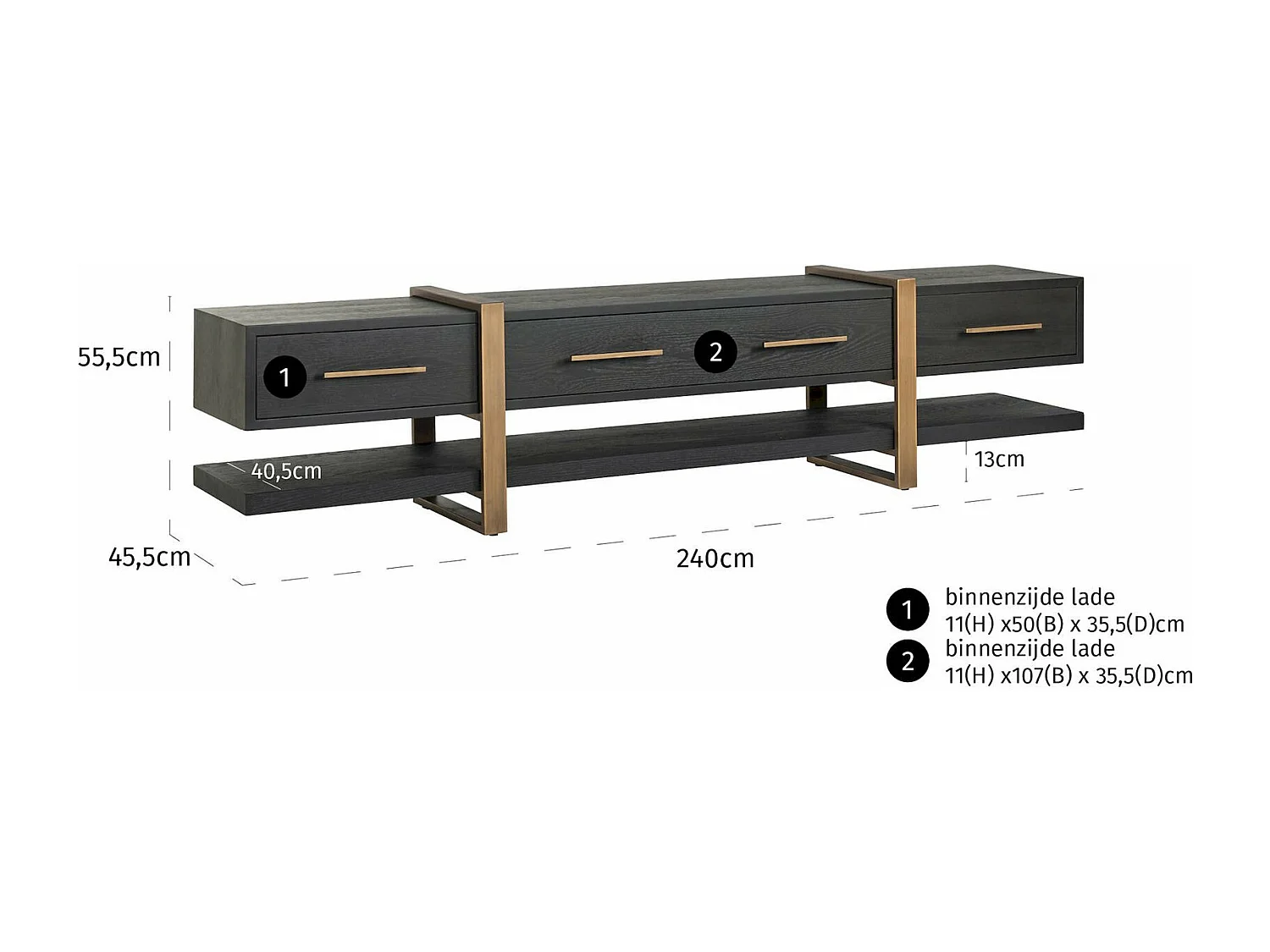 Meuble TV Cambon 3 tiroirs