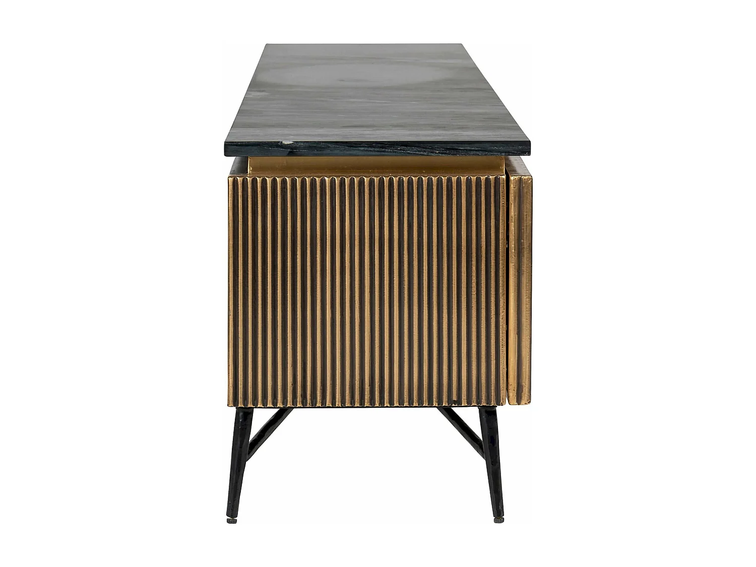 Buffet TV Marbre et Doré Élégance Moderne