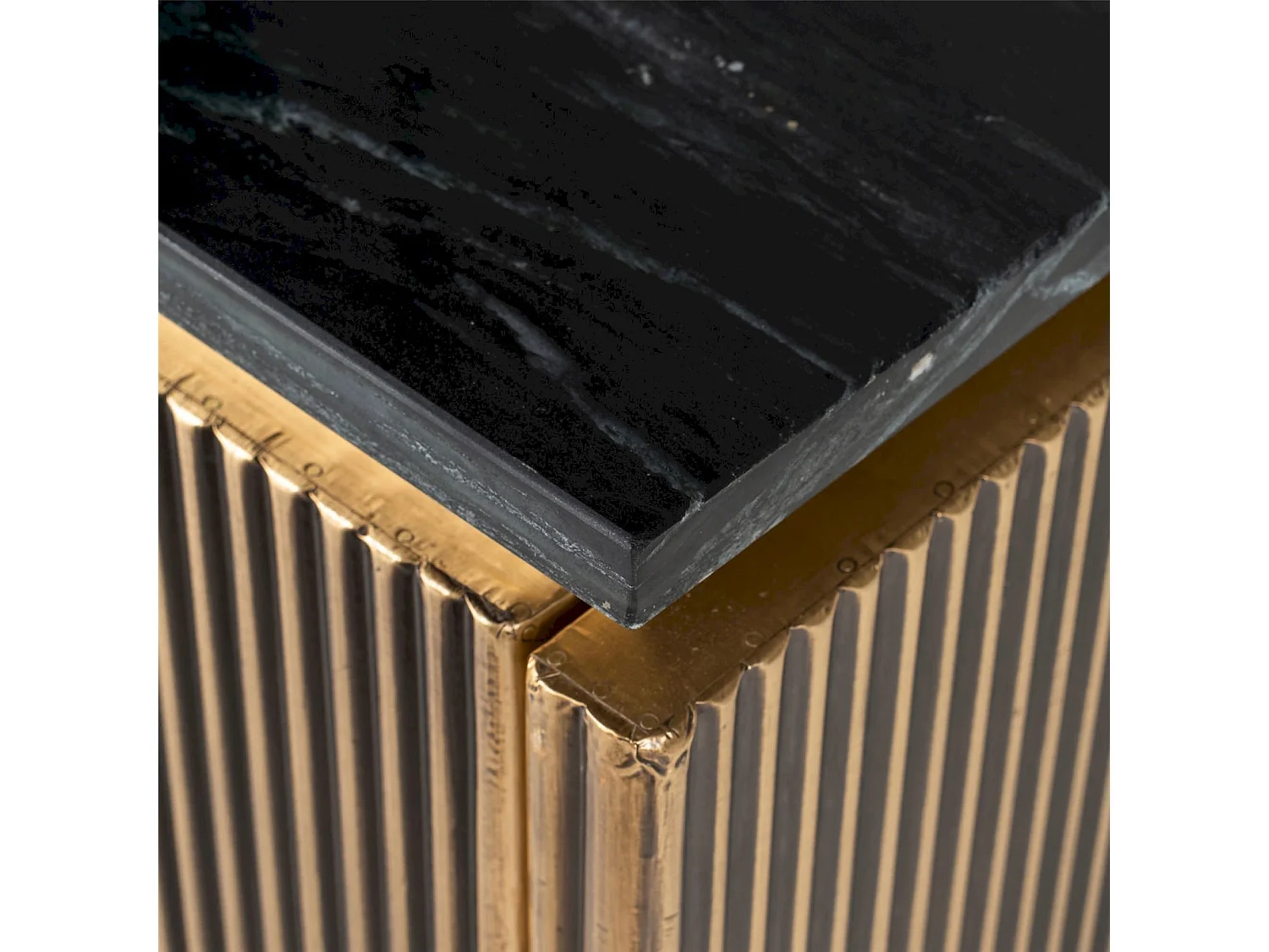 Buffet TV Marbre et Doré Élégance Moderne