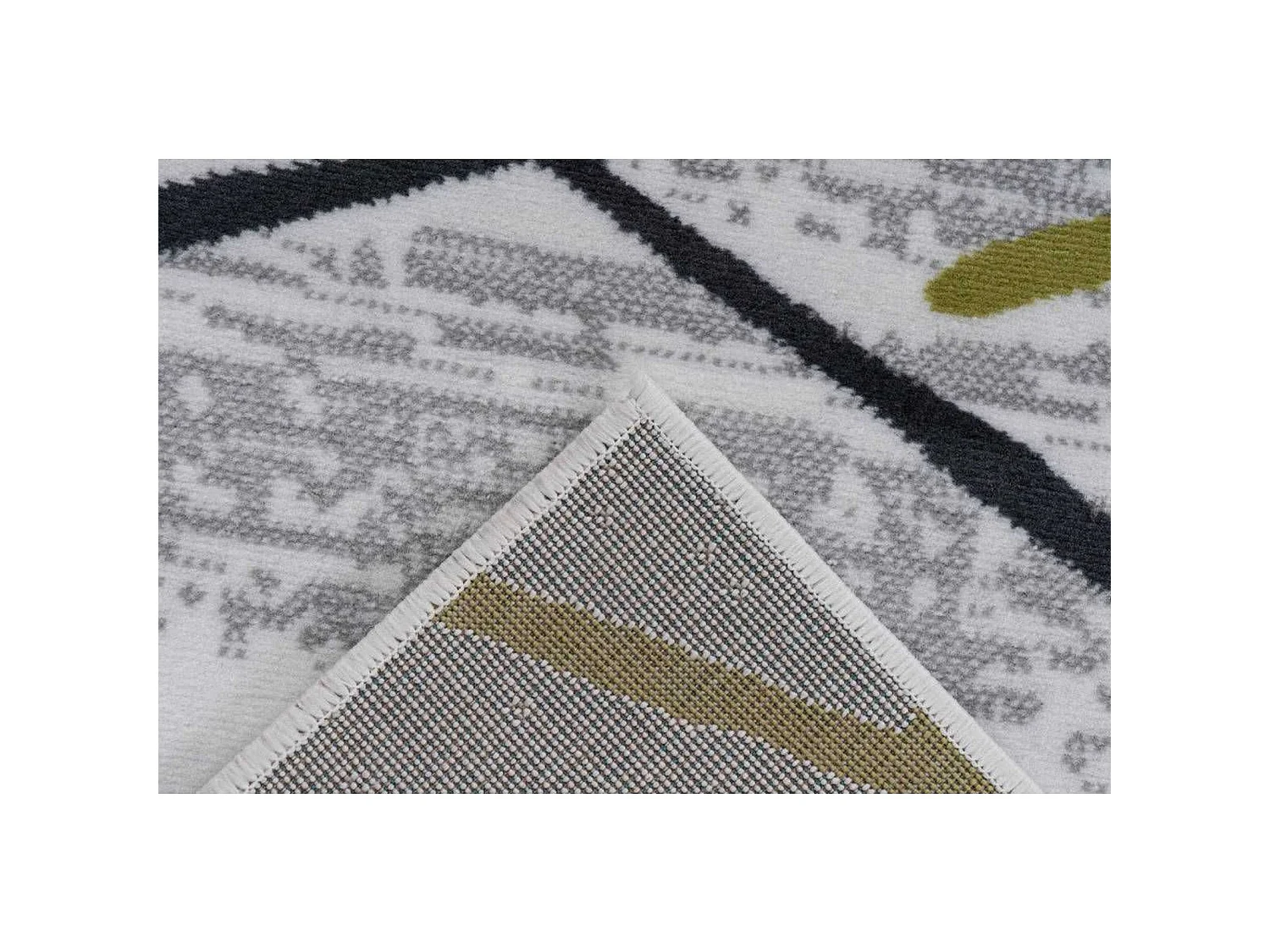 Tapis vancouver 110 blanc gris kaki - 120 x 170 cm