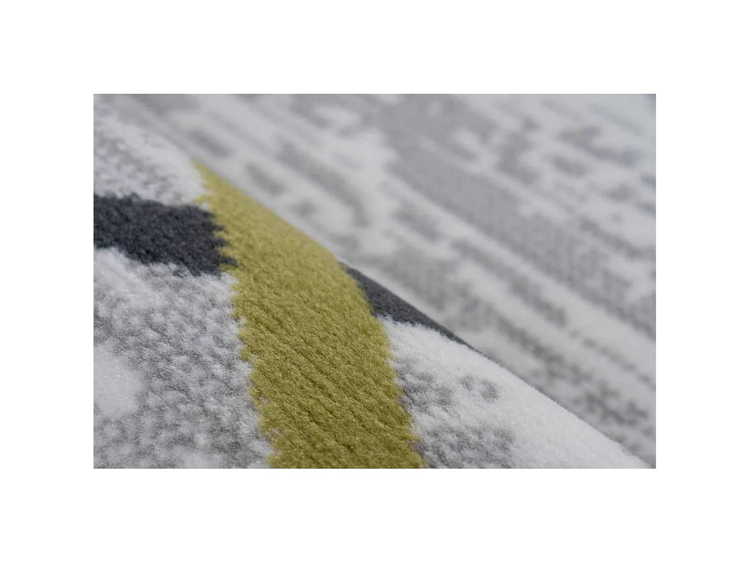 Tapis vancouver 110 blanc gris kaki - 120 x 170 cm