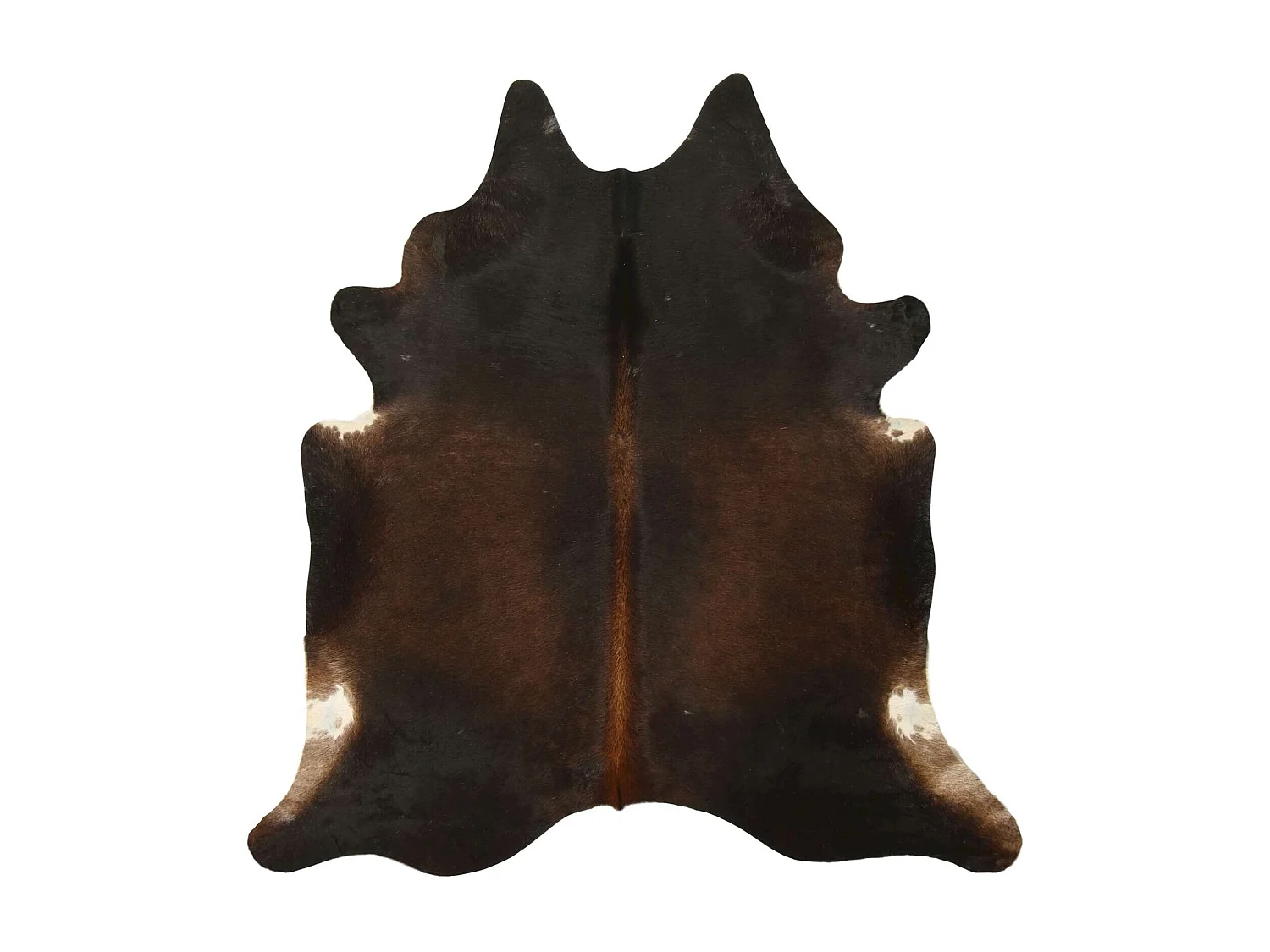 Peau de bovidé naturelle teintée brun et noir