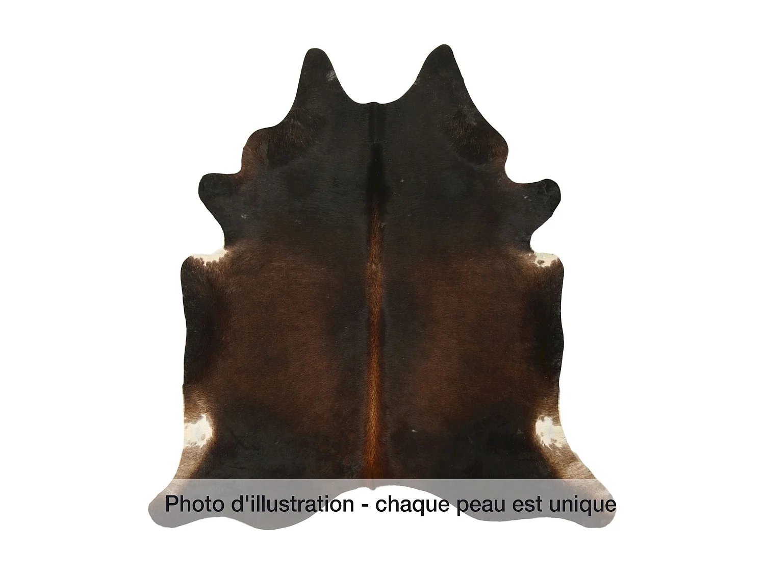 Peau de bovidé naturelle teintée brun et noir