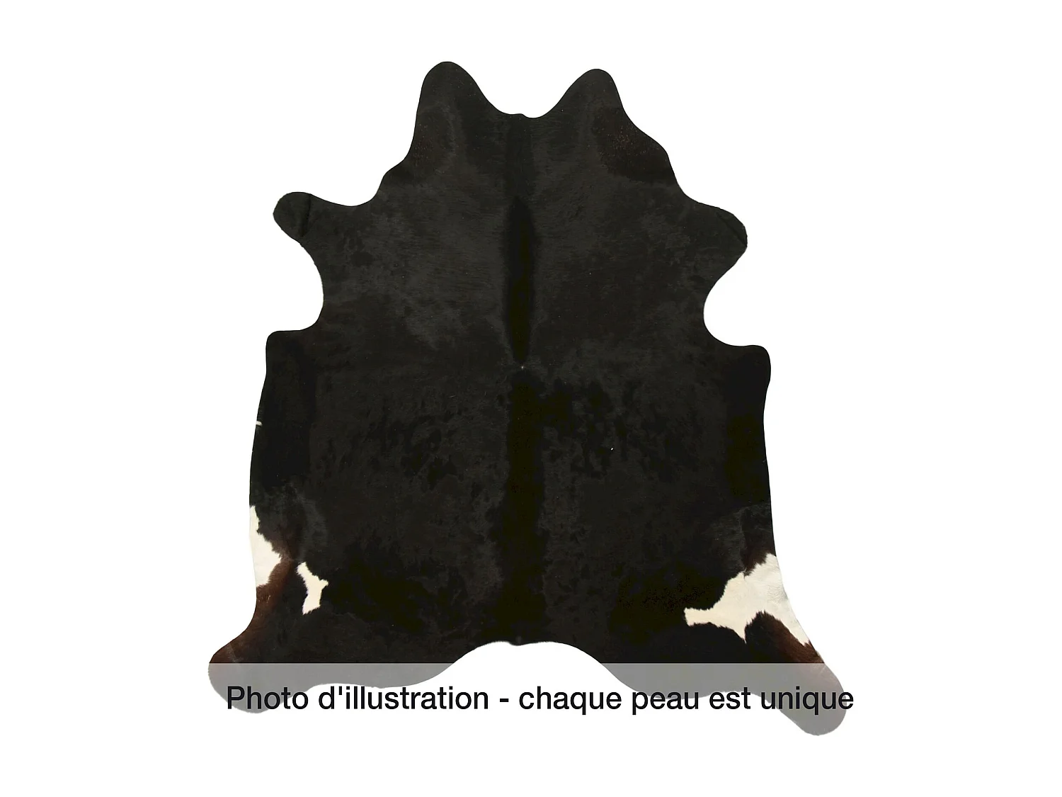 Peau de bovidé naturelle teintée brun et noir