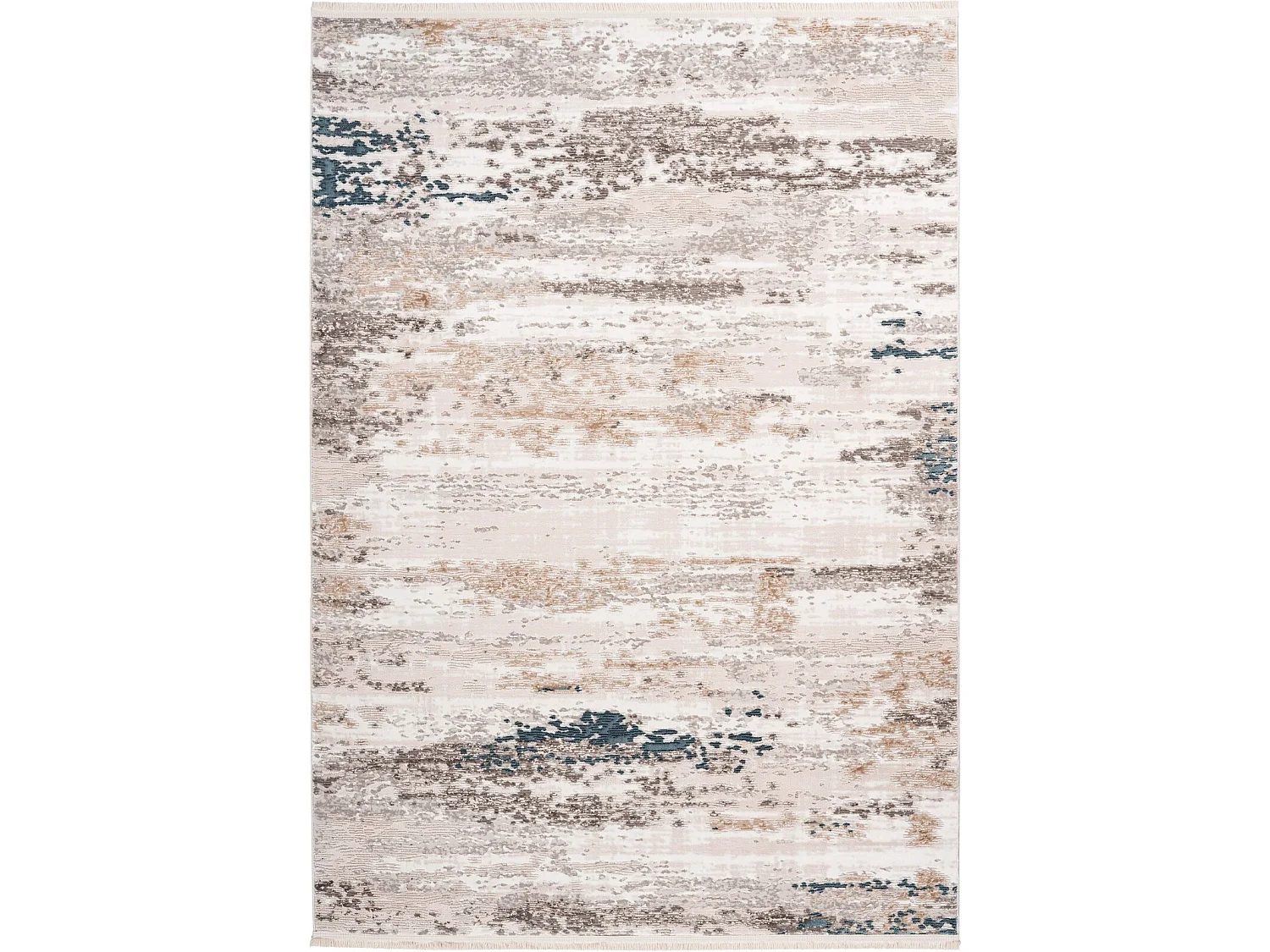 Tapis design moderne aux teintes neutres et bleutées - 80 x 150 cm