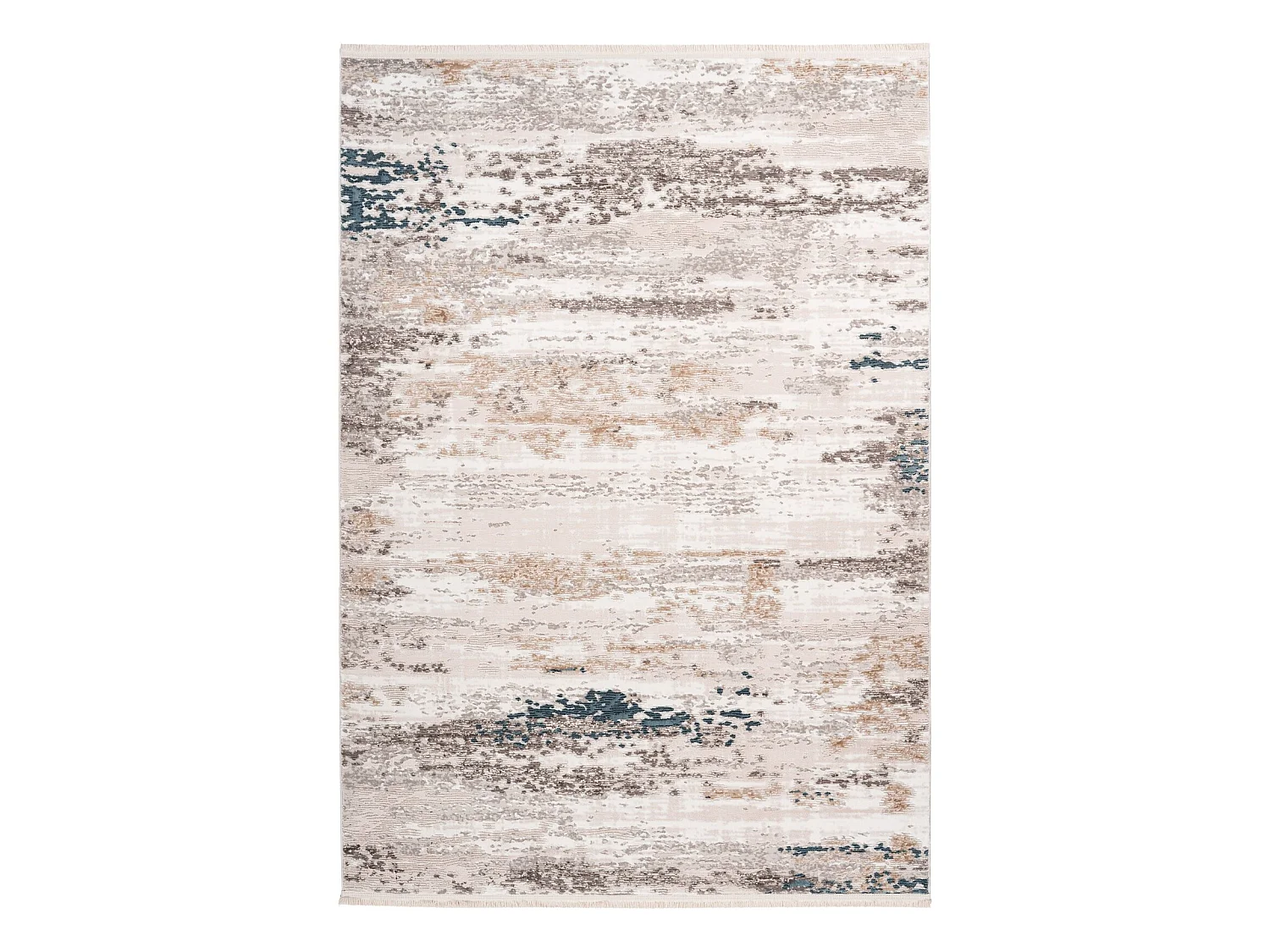 Tapis design moderne aux teintes neutres et bleutées - 80 x 150 cm