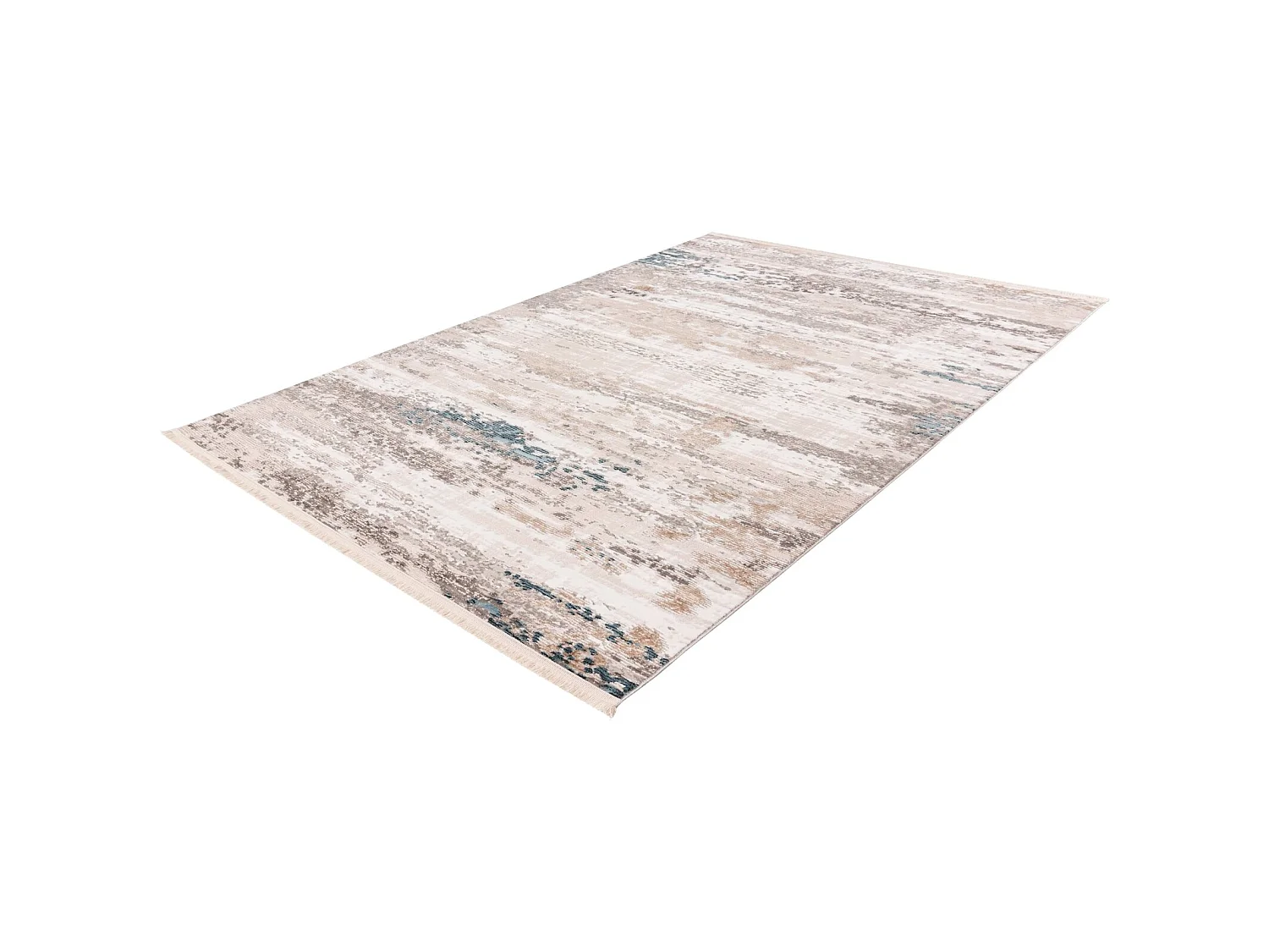 Tapis design moderne aux teintes neutres et bleutées - 80 x 150 cm