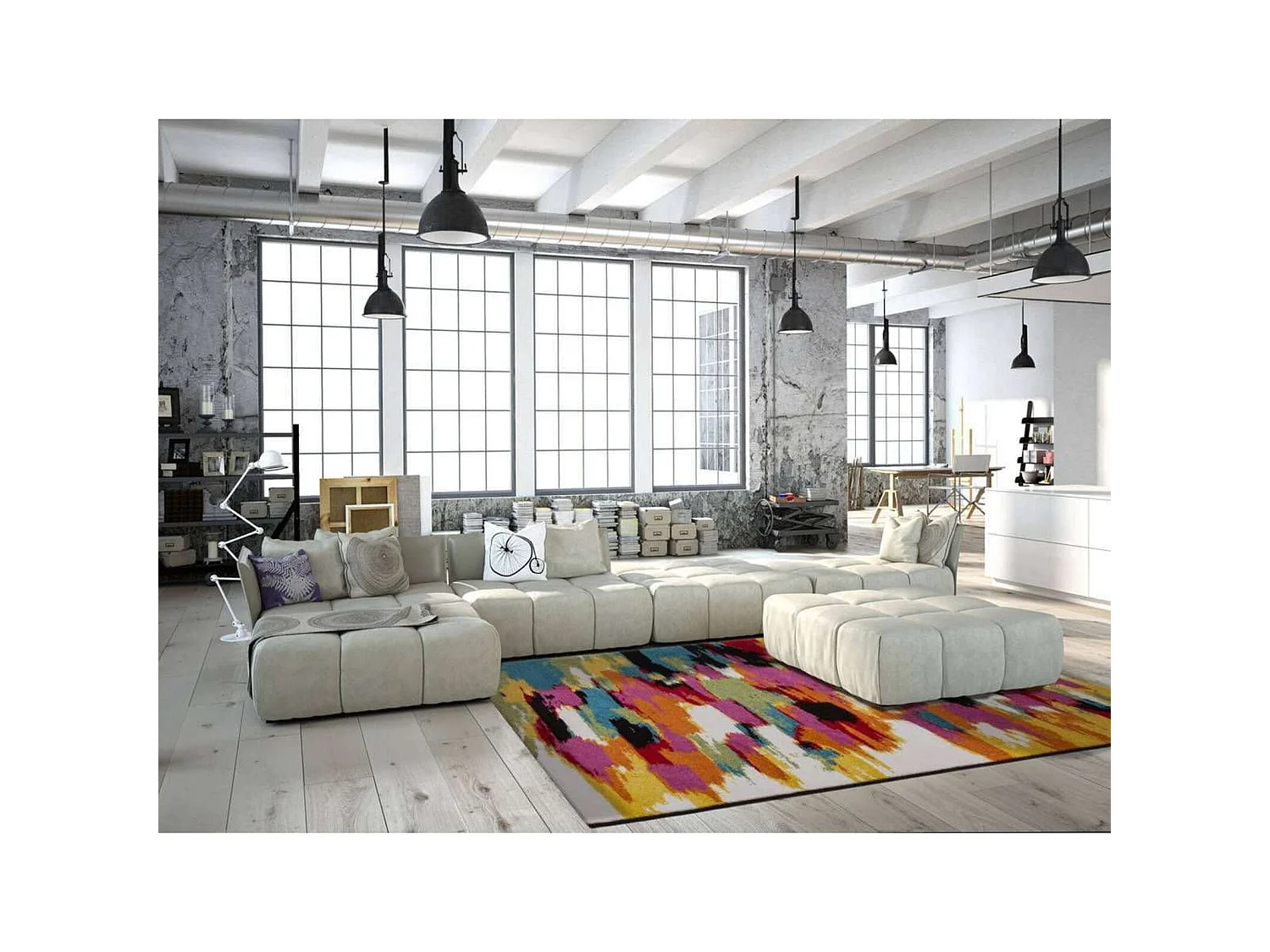 Tapis 255 multicolore guayama - 80 x 150 cm