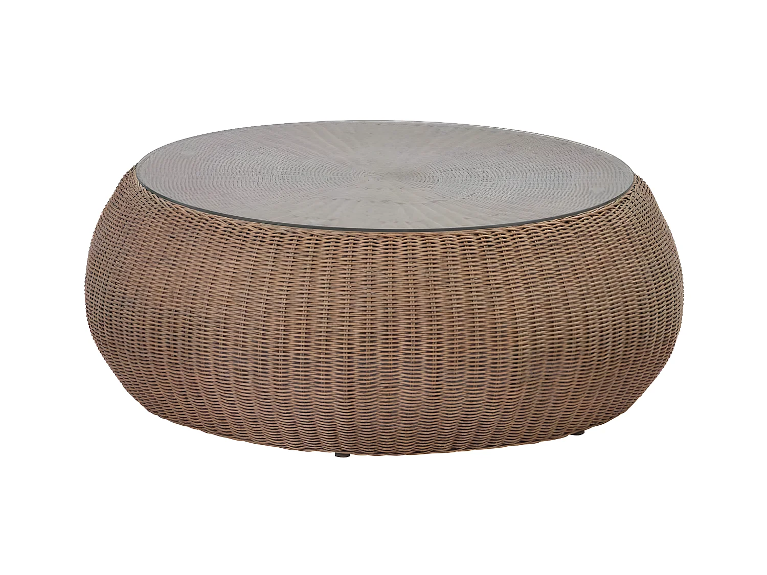 Table basse de jardin en résine tressée marron - WHITEHEAVEN de MYLIA