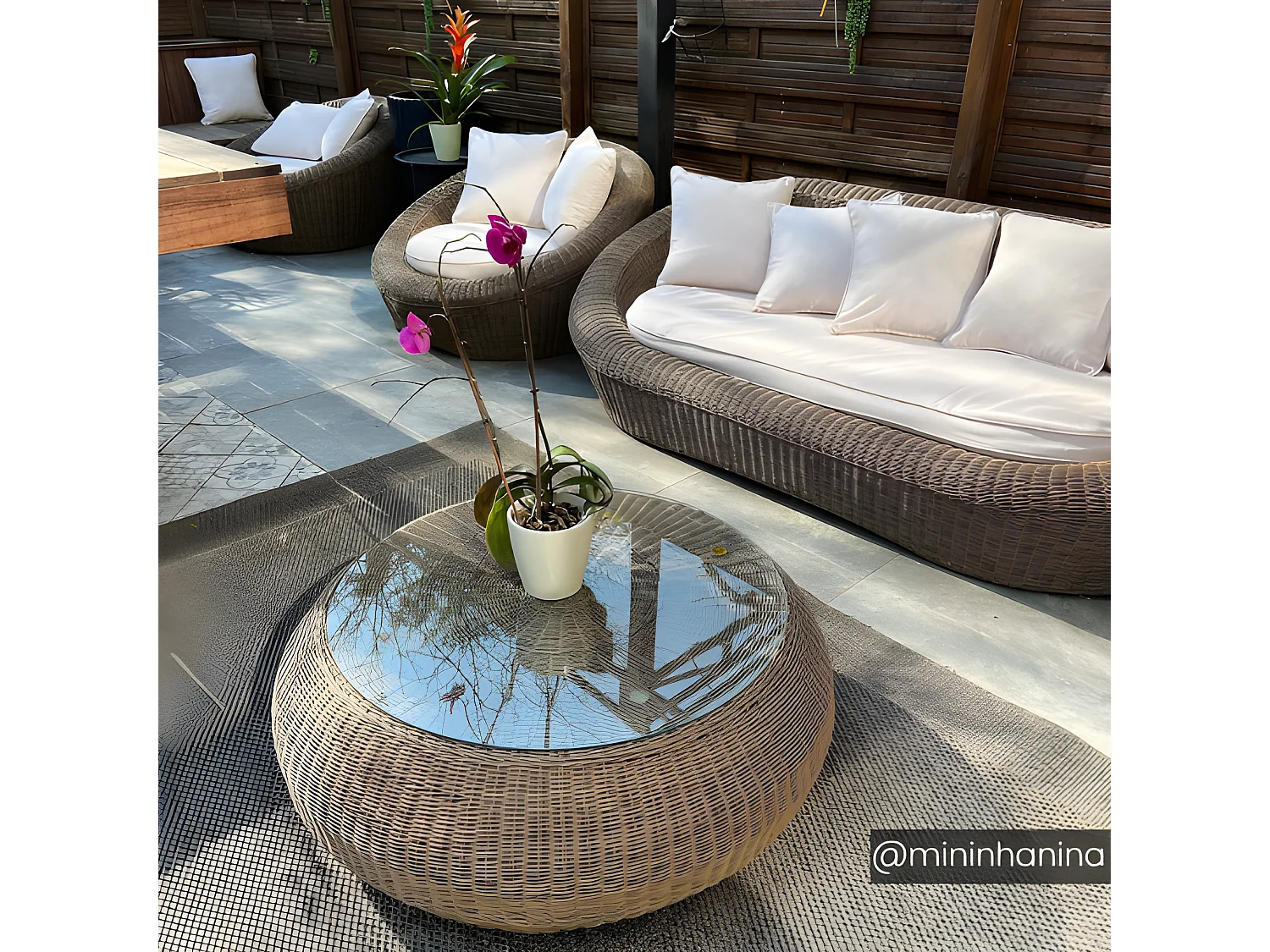 Lot de 2 fauteuils de jardin en résine tressée marron - WHITEHEAVEN de MYLIA