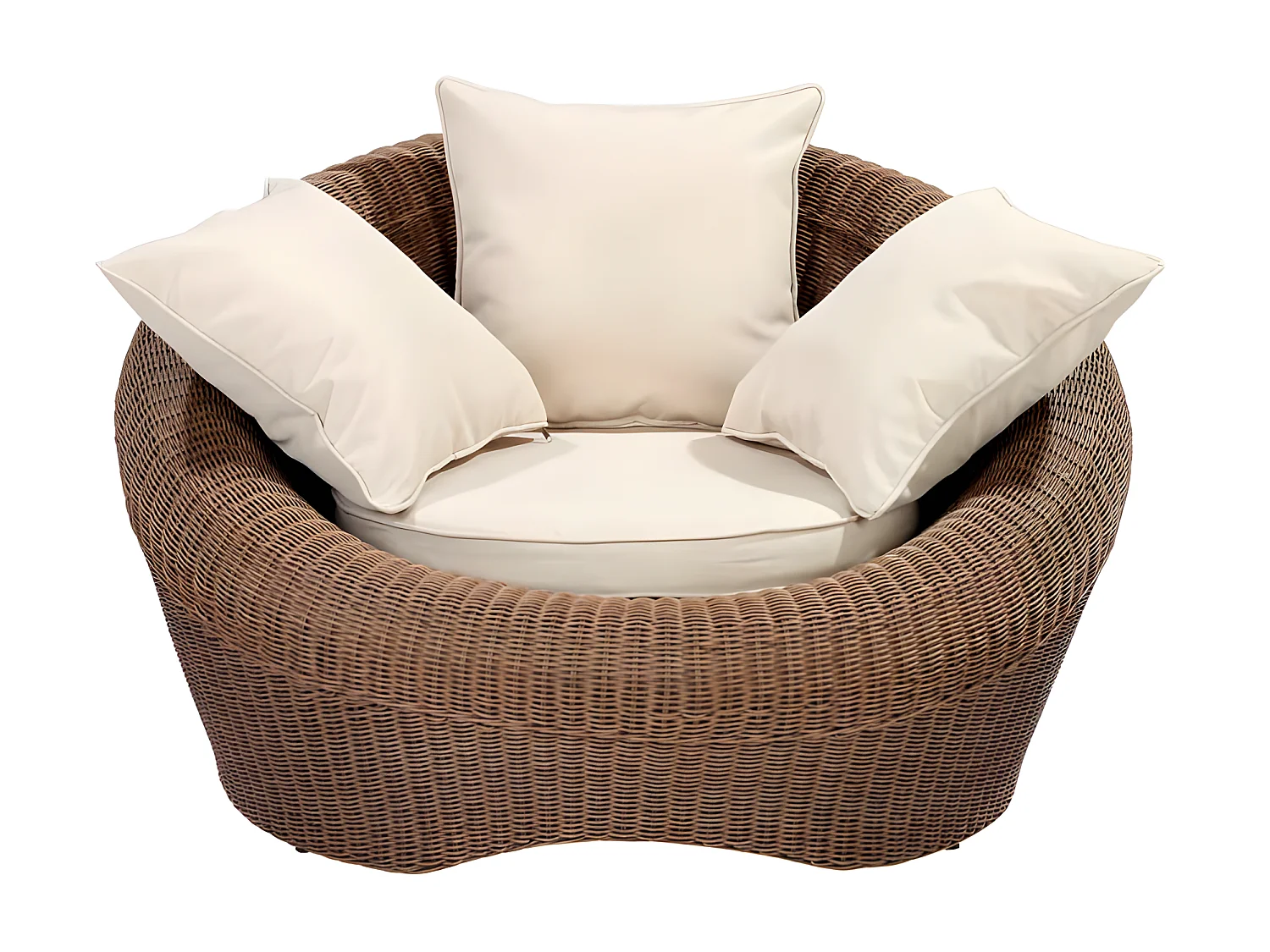 Lot de 2 fauteuils de jardin en résine tressée marron - WHITEHEAVEN de MYLIA