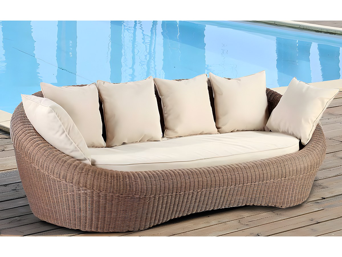 Sofá 3 lugares de jardim WHITEHEAVEN em resina entrançada