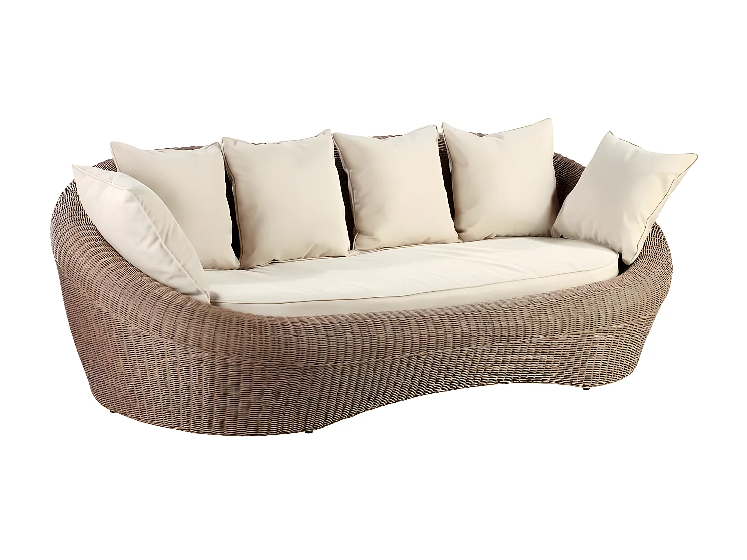 Gartensofa 3-Sitzer- Polyrattan - Braun - WHITEHEAVEN von MYLIA