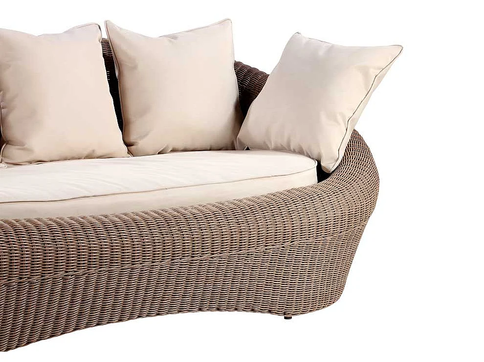 Gartensofa 3-Sitzer- Polyrattan - Braun - WHITEHEAVEN von MYLIA