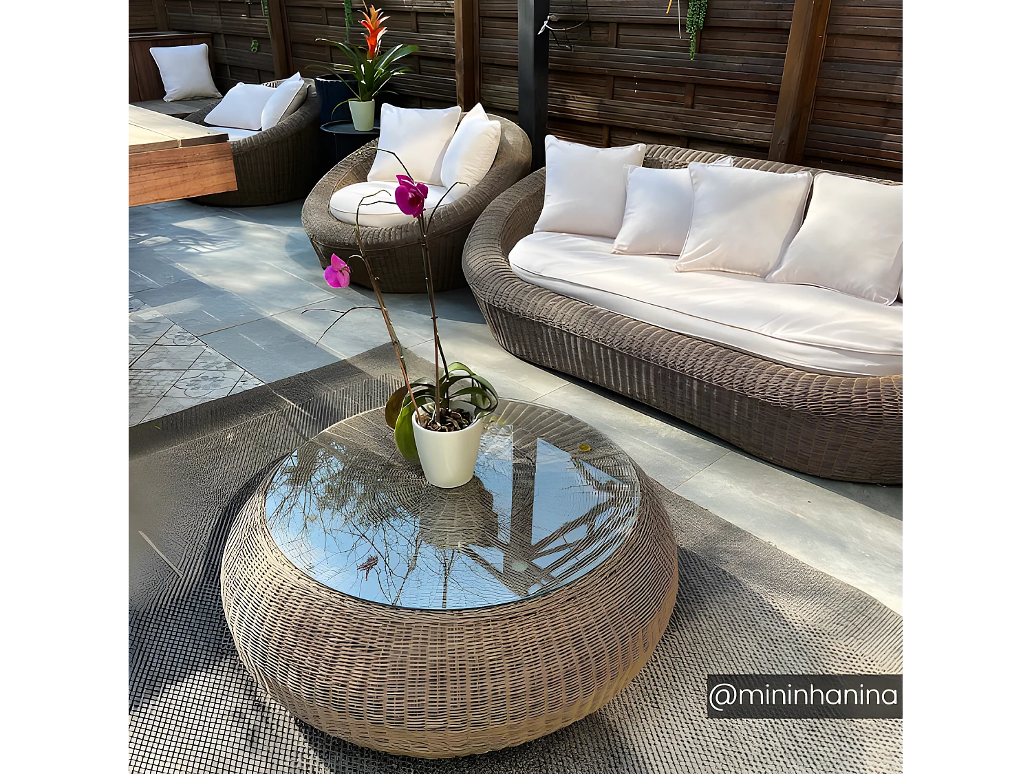 Gartensofa 3-Sitzer- Polyrattan - Braun - WHITEHEAVEN von MYLIA