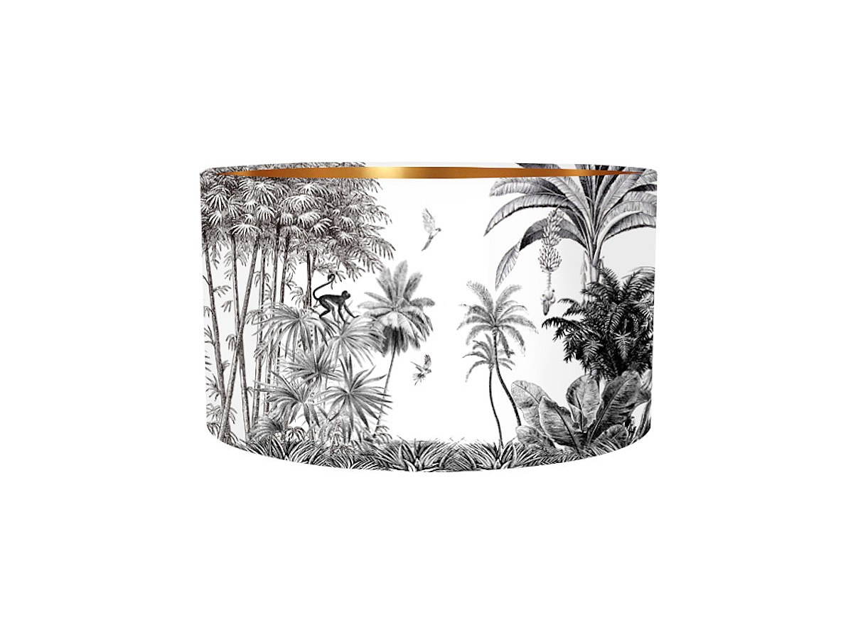 Lampenschirm JANGAL mit Dschungel-Aufdruck - D. 45 x H. 28 cm