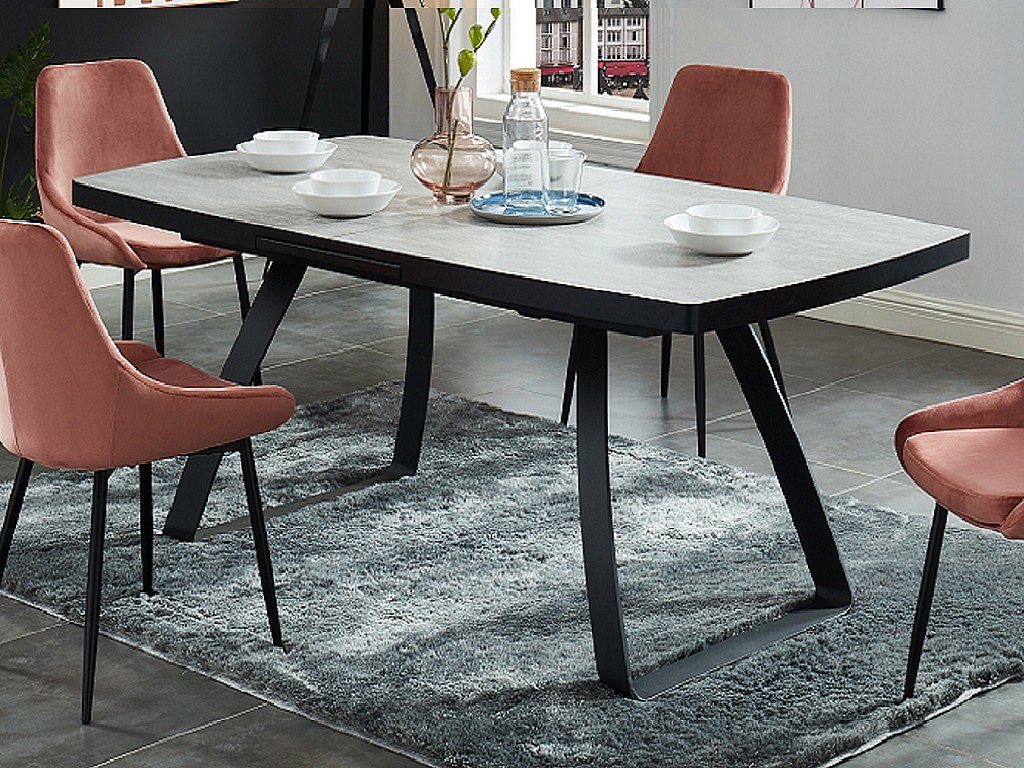 Esstisch ausziehbar - MDF und Metall - Grau - WALIS kaufen