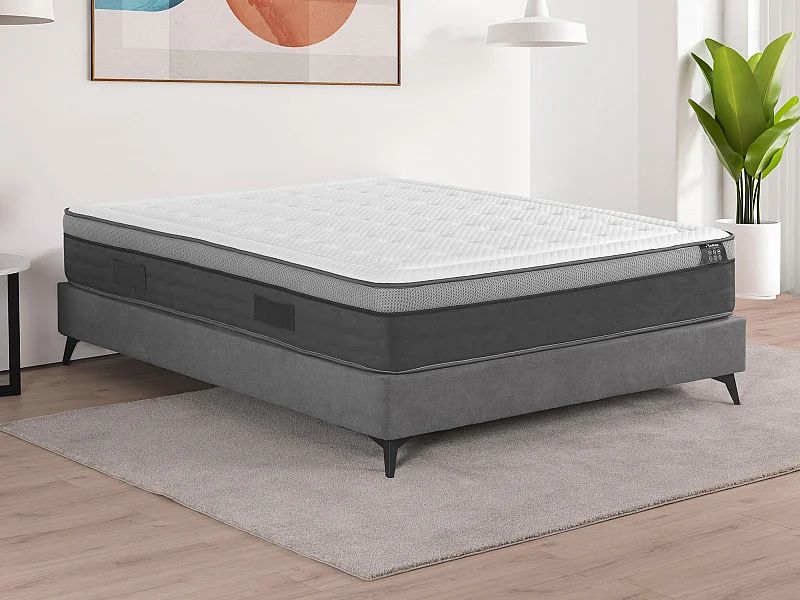 Matelas 160 x 200 cm hybride ressorts ensachés 7 zones et mémoire de forme ép.30cm  - ASGARD de YSMÉE