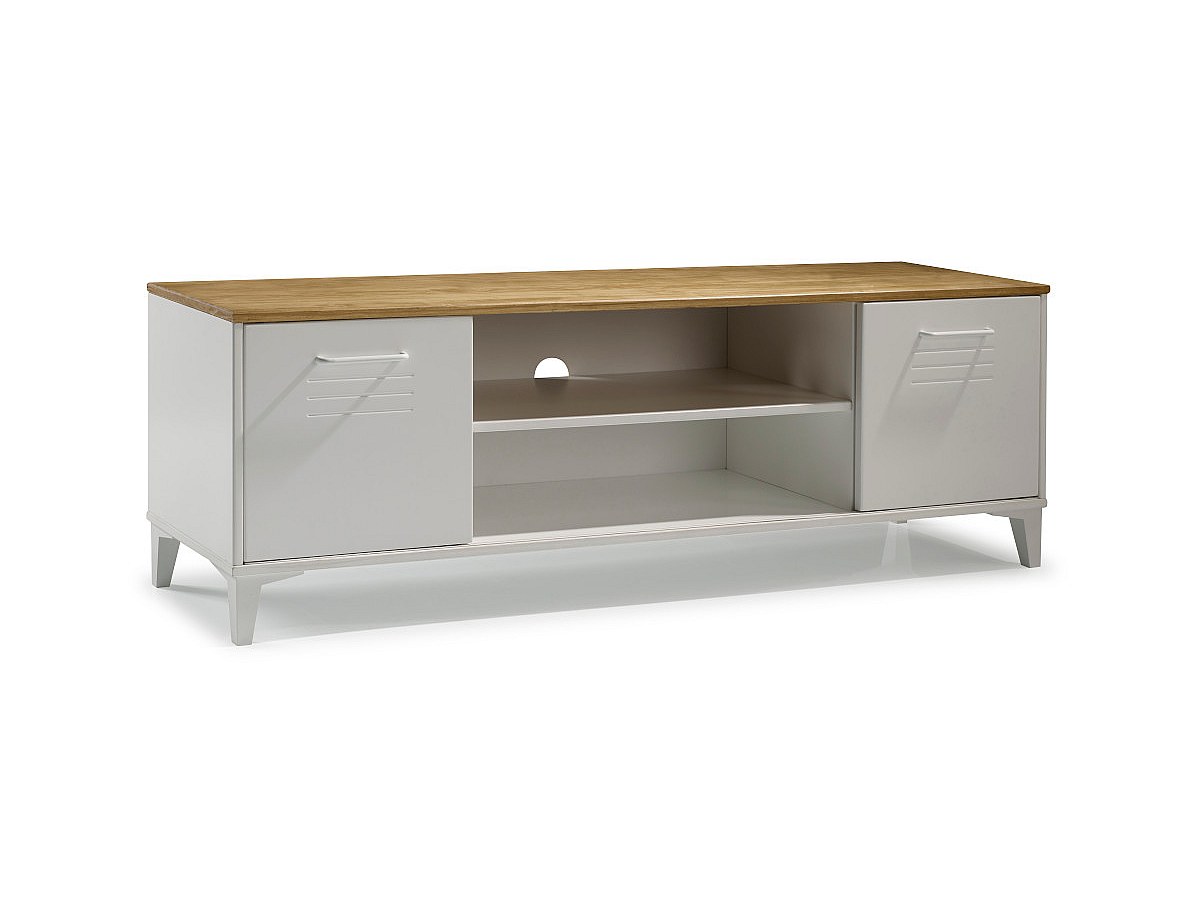 TV-Möbel SEATTLE - 2 Türen - Weiß & Eiche günstig kaufen