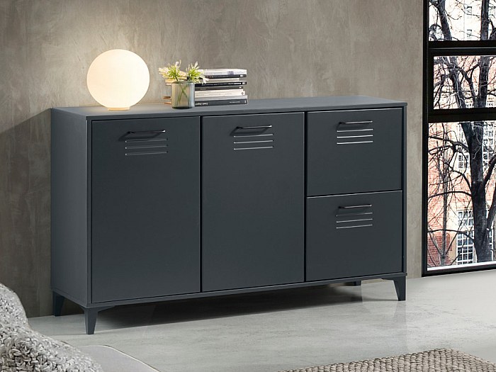 Sideboard SEATTLE - 2 Türen & 2 Schubladen Anthrazit kaufen