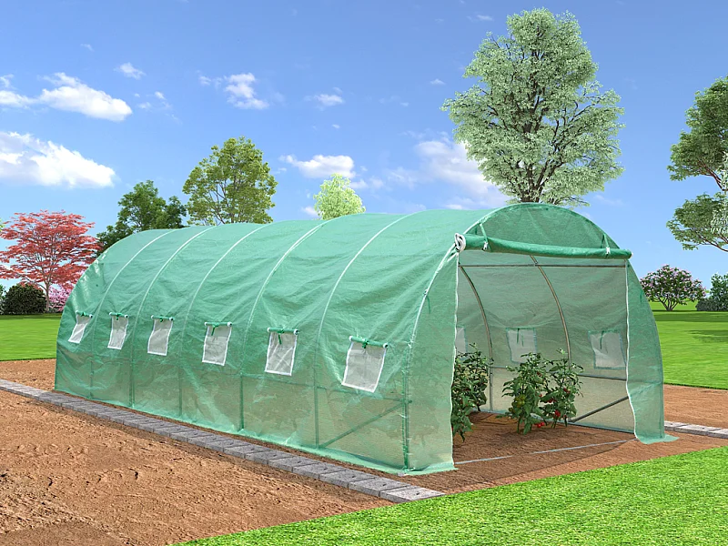 Szklarnia tunelowa ze stalową konstrukcją IPOMEA 24m² -  Dł.800 x Szer.300 x Wys.200 cm